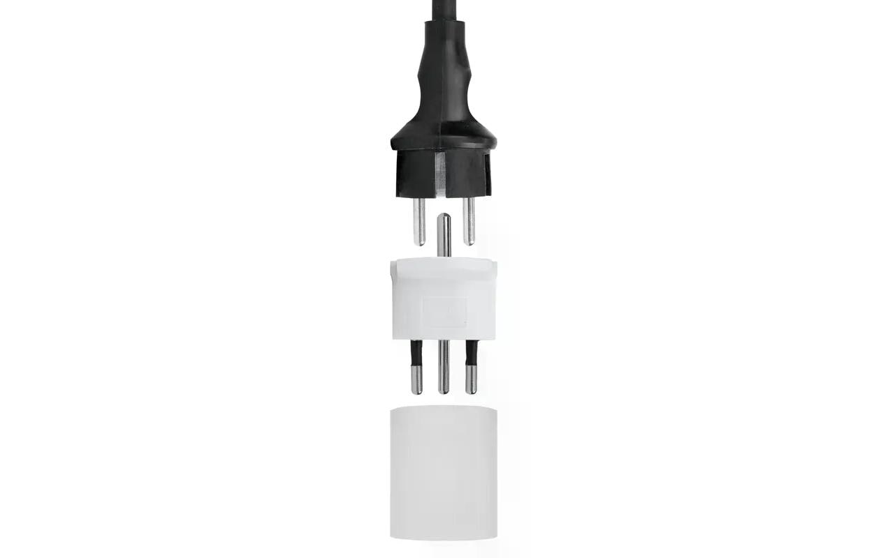 Steffen Adapterkabel, T12–Schuko (Typ E/F), 3-polig (geerdet), 10 A 250 V – Weiss