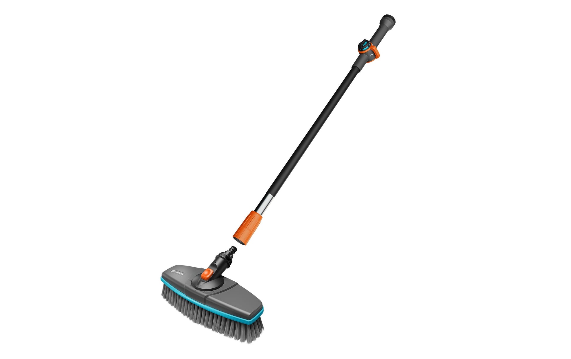 Gardena Besen Cleansystem Wasch-Set – 27 cm Wischbreite, Teleskopstiel 101 cm, Kunststoff, Grün/Grau/Orange
