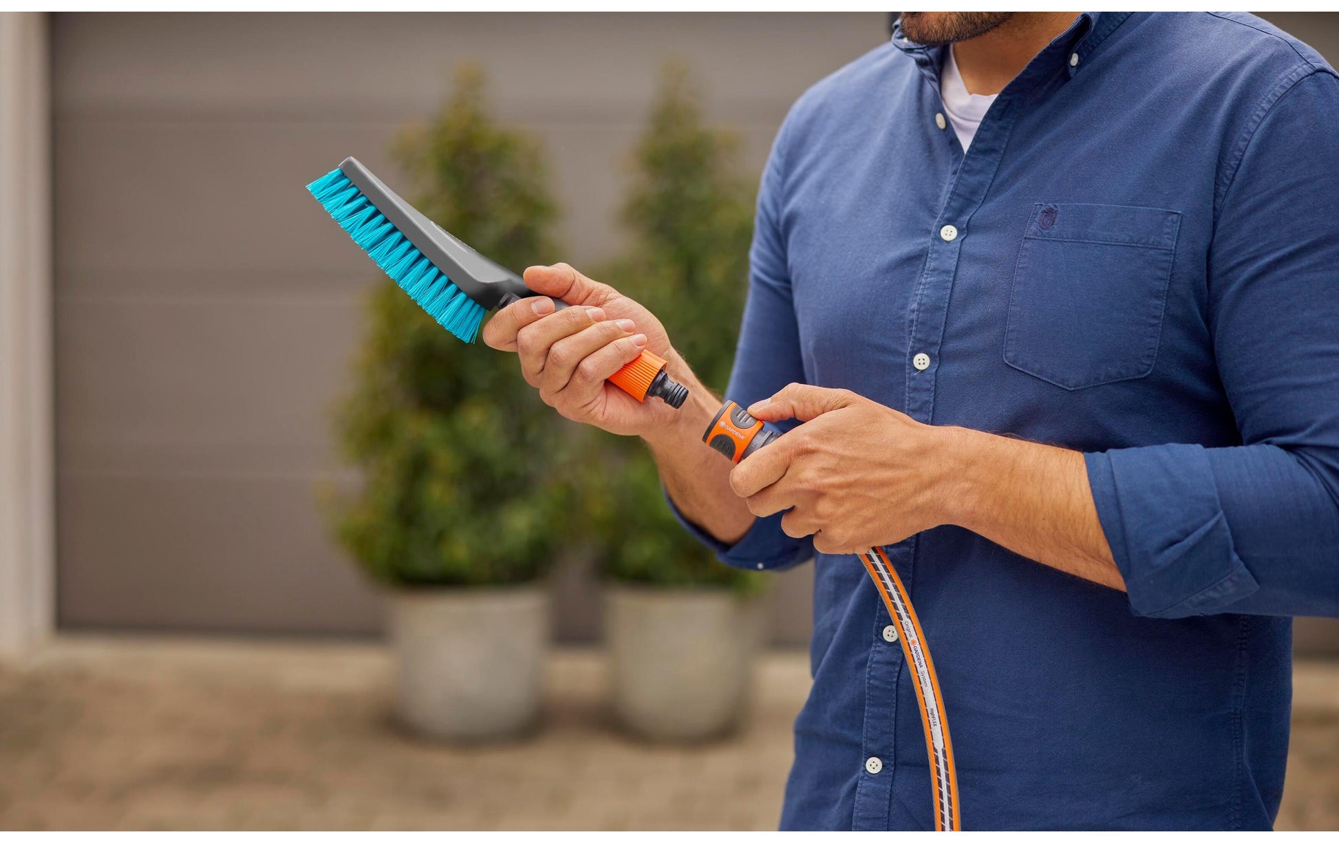 Gardena Scheuerbürste Cleansystem – 29,9×6,5×8,5 cm, grün/grau/orange