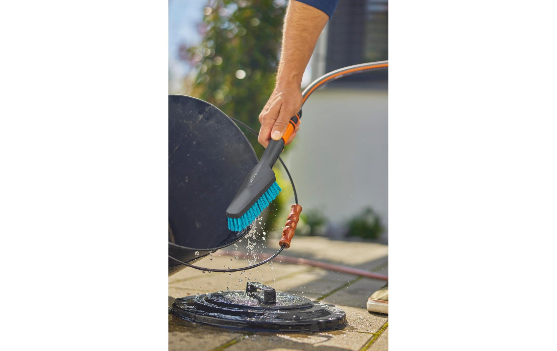 Gardena Scheuerbürste Cleansystem – 29,9×6,5×8,5 cm, grün/grau/orange