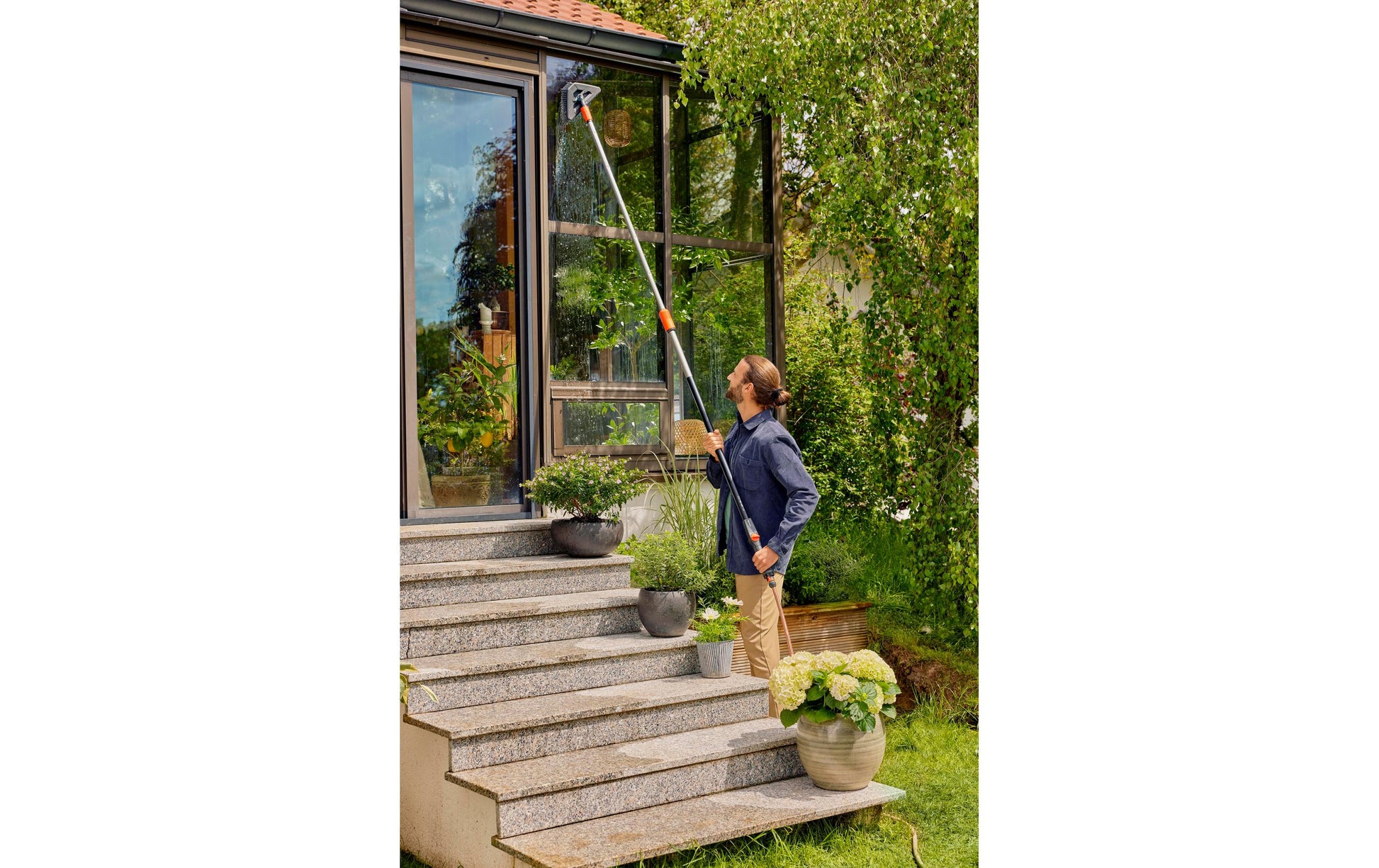 Gardena Scheuerbürste Cleansystem – weich, 28,7×17×12 cm, schwarz/grau