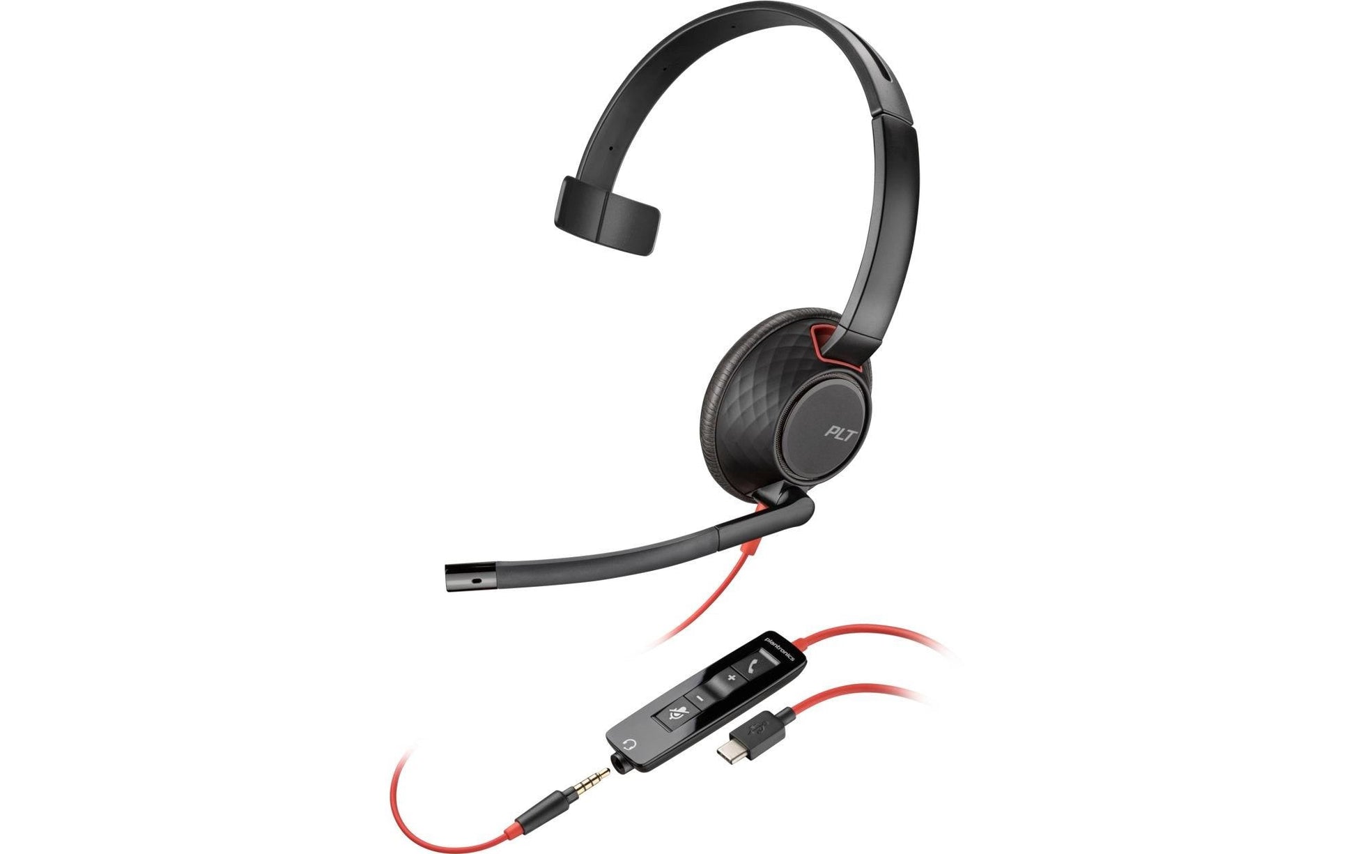 Poly Blackwire 5210 Office-Headset – Mono, Kabelgebunden, 3,5 mm Klinke + USB-C, Schwarz