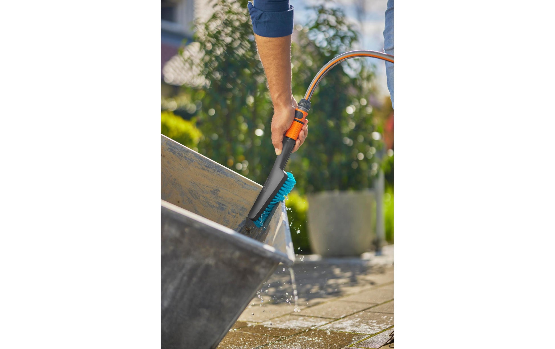 Gardena Scheuerbürste Cleansystem – 29,9×6,5×8,5 cm, grün/grau/orange