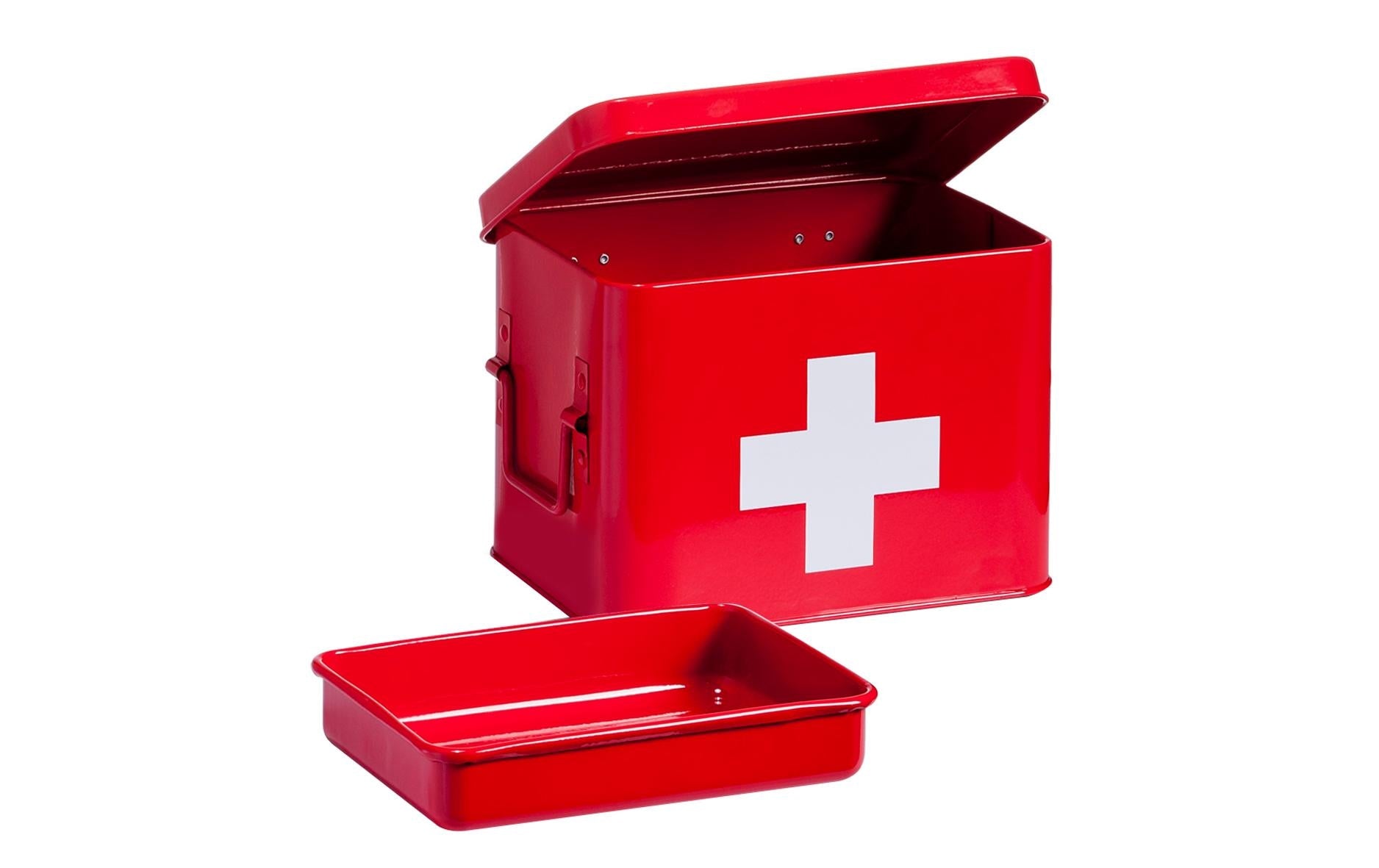 Zeller Present Aufbewahrungsbox – Metall – Rot – mit Griff – 160 × 160 × 215 mm