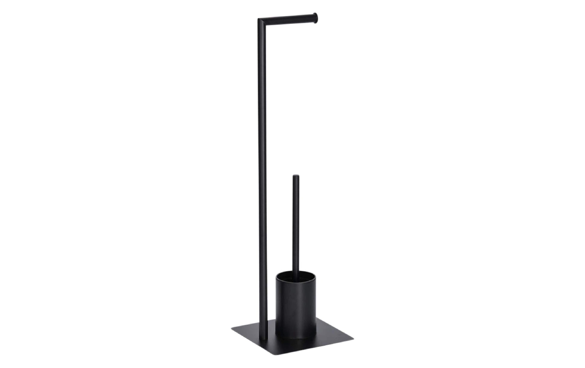Zeller Present WC-Bürstenset – Metall, Schwarz, bodenstehend, mit Papierhalter, H 70 cm