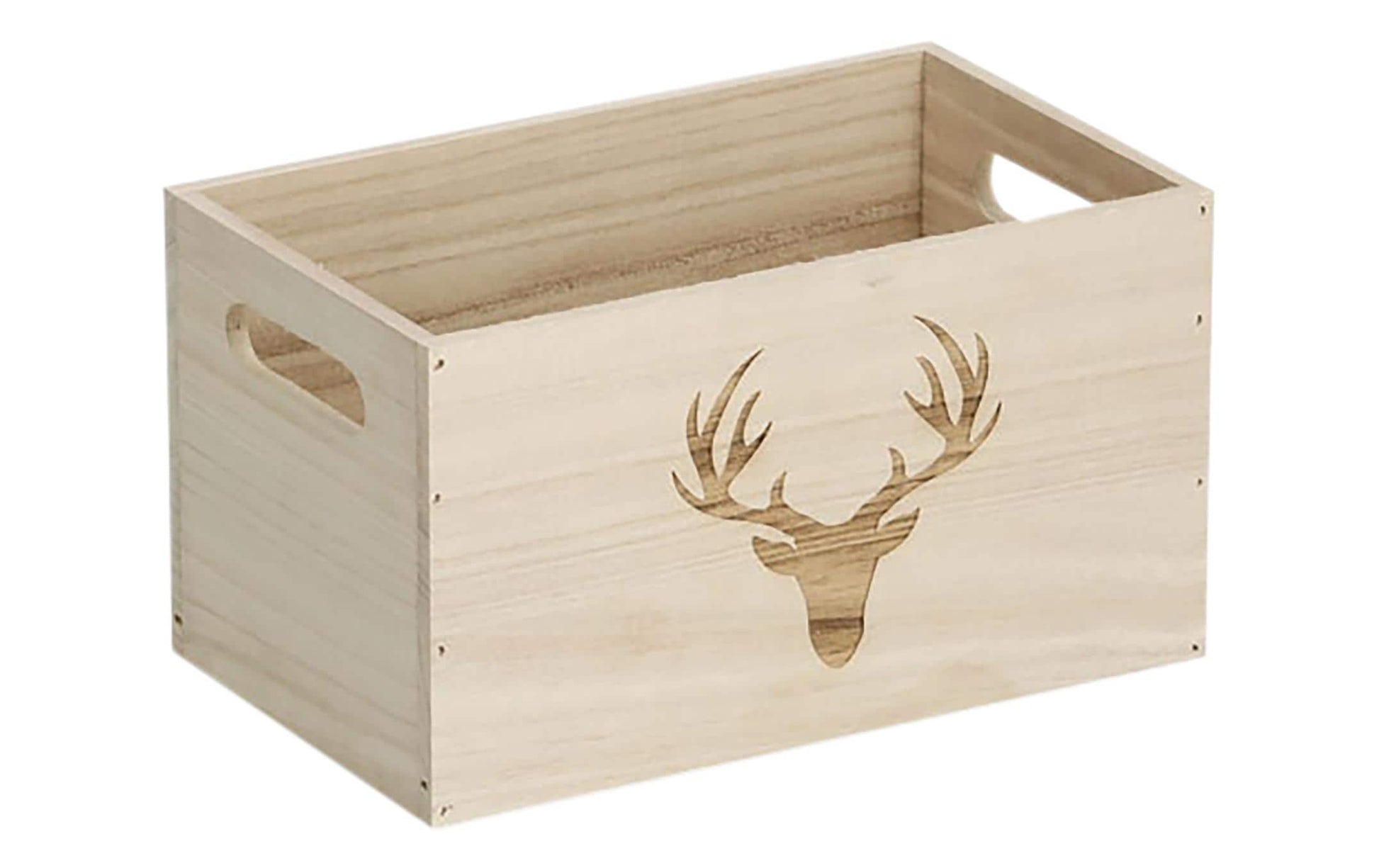 Zeller Present Aufbewahrungsbox – Holz – Natur – mit Griff – 250 × 150 × 140 mm