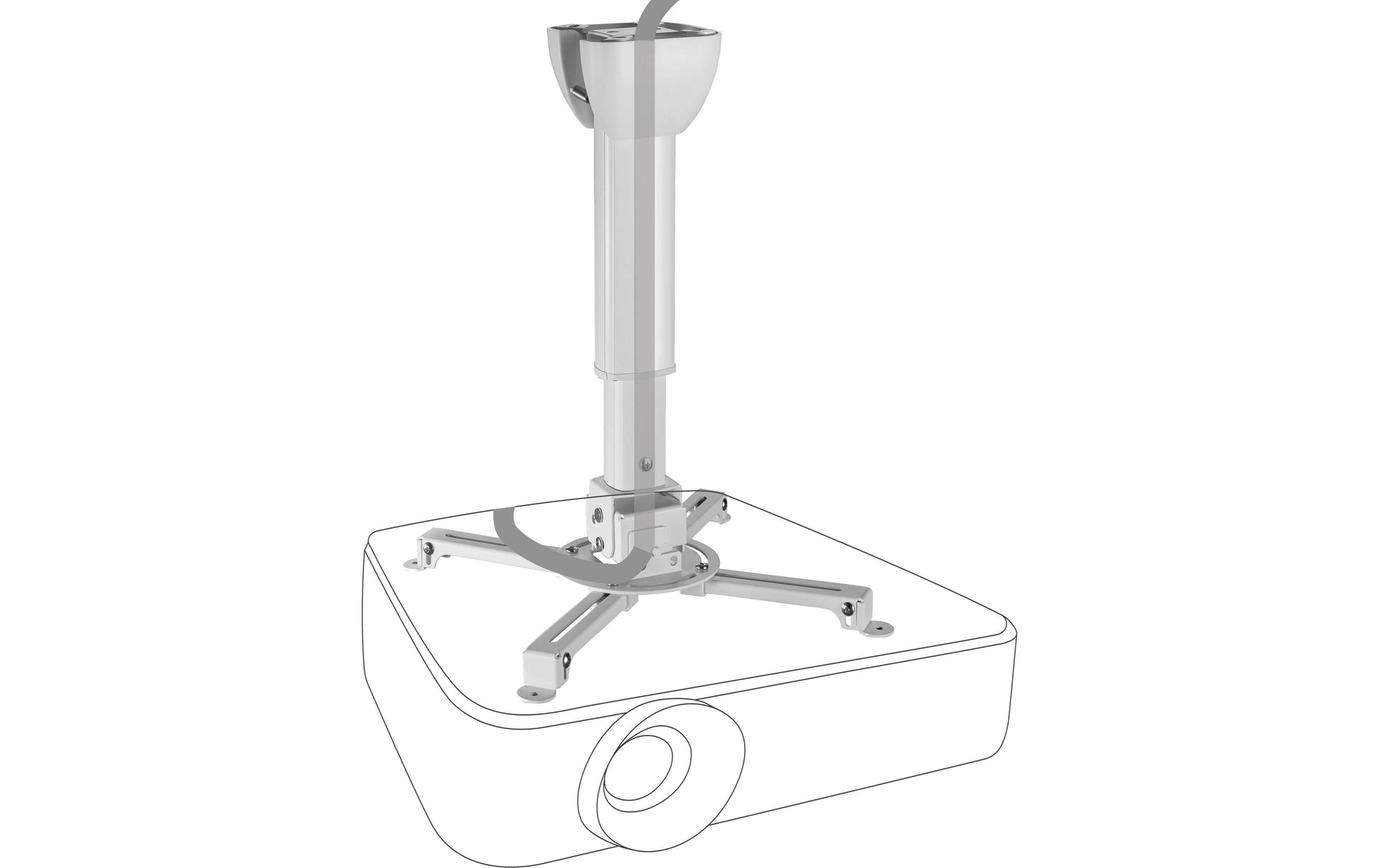 Celexon Projektor-Deckenhalterung – 40,0–60,0 cm, 15 kg, neigbar, weiss