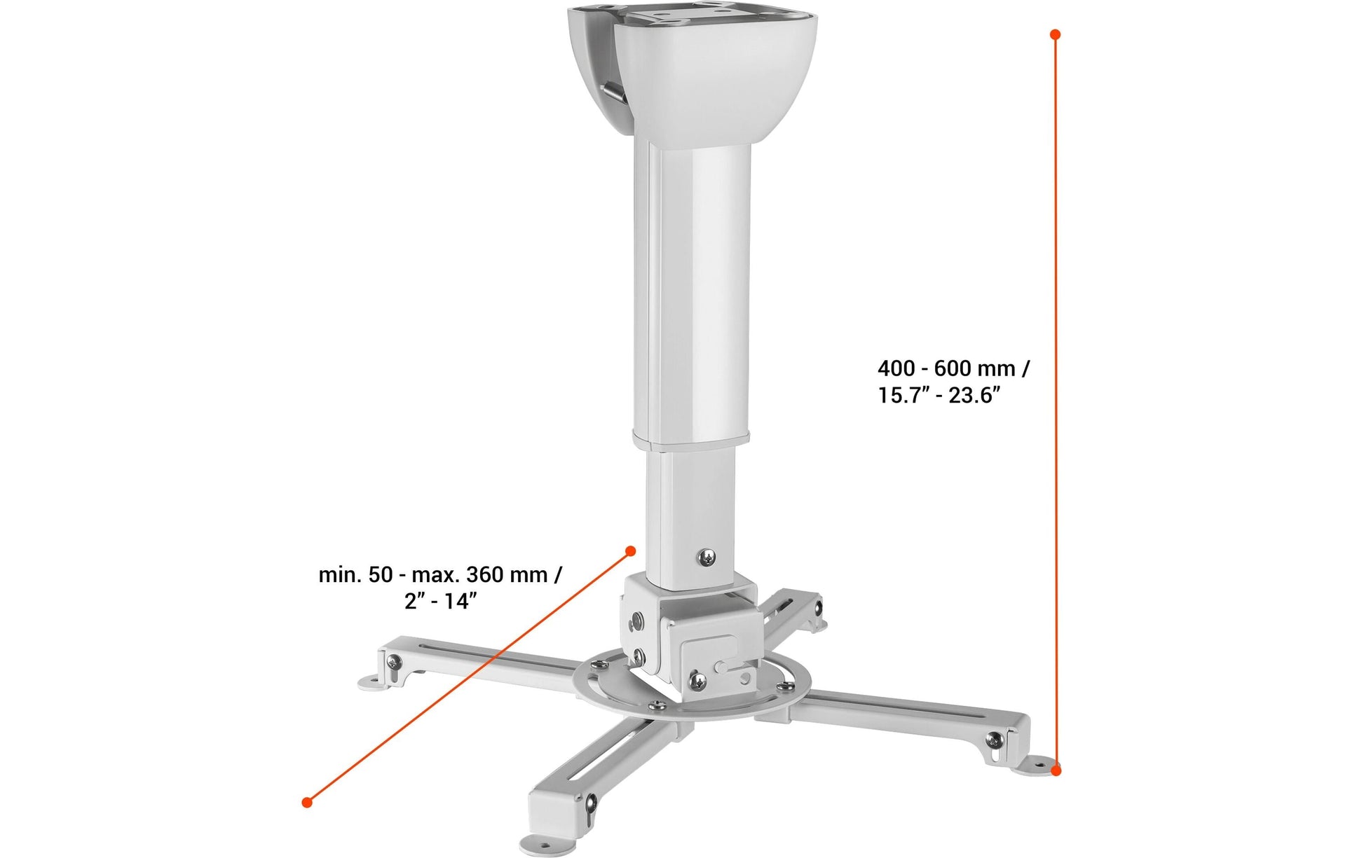 Celexon Projektor-Deckenhalterung – 40,0–60,0 cm, 15 kg, neigbar, weiss