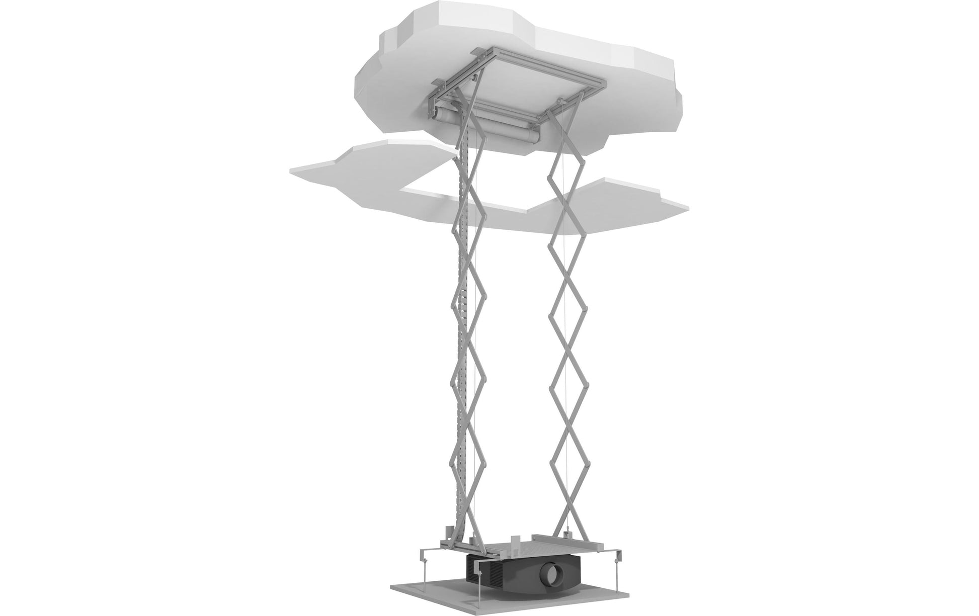 Celexon PL-2000 Plus Projektor-Deckenlift – Absenkung 0–196 cm, 30 kg, grau