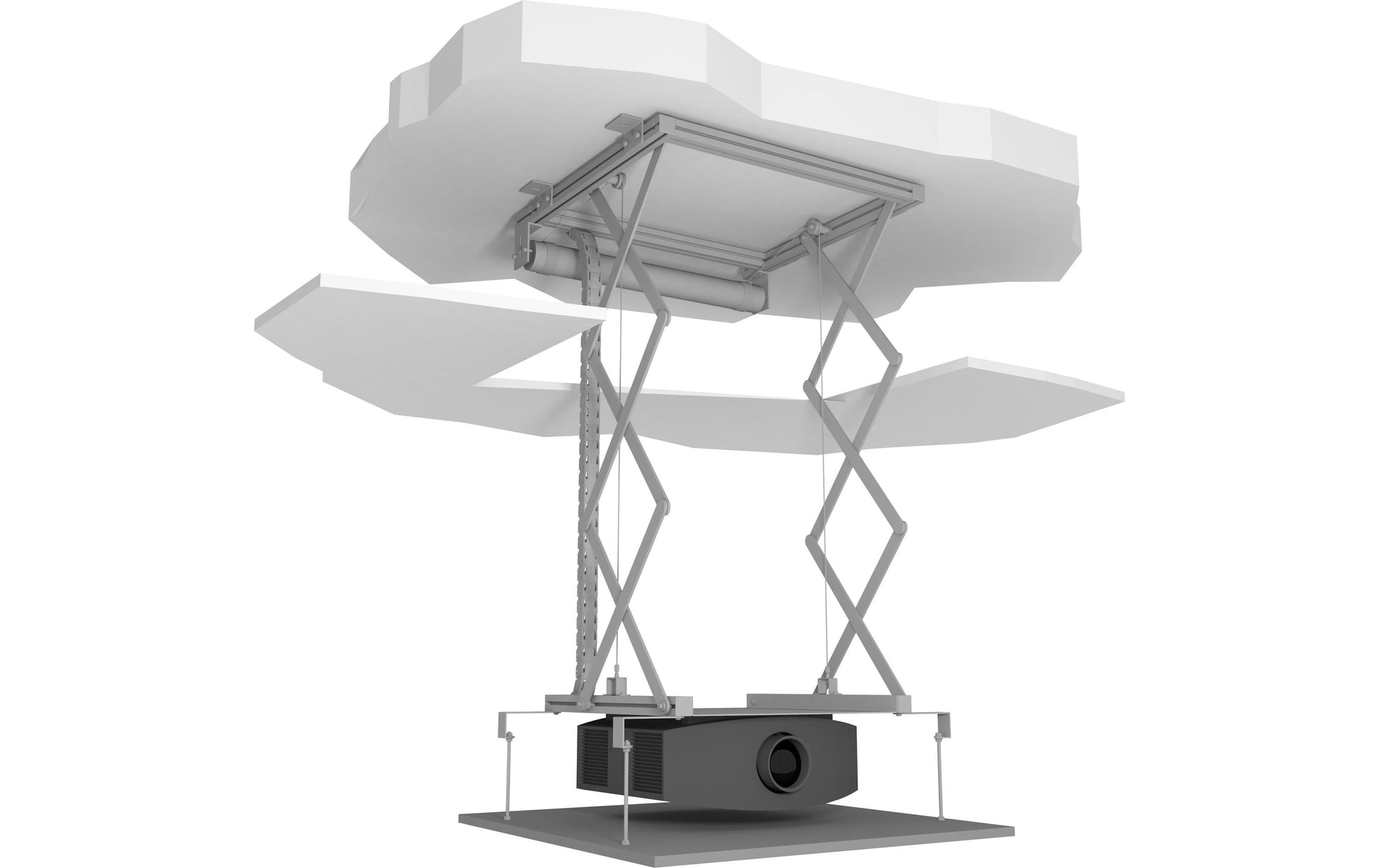 Celexon PL-1000 Plus Projektor-Deckenlift – Absenkung 0–96,0 cm, 30 kg, grau