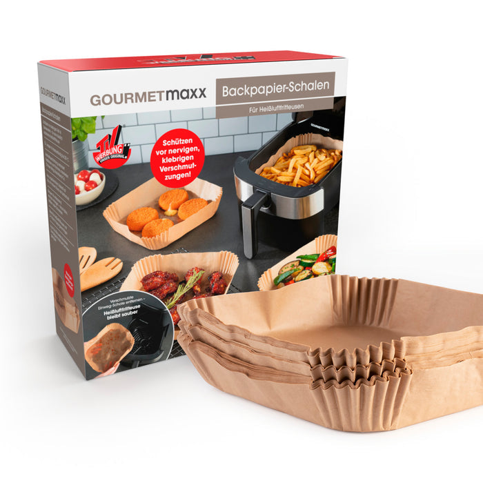 Gourmetmaxx Backpapier 20 × 20 × 4,5 cm, 100 Stk., Papier, Braun, Teflonbeschichtet