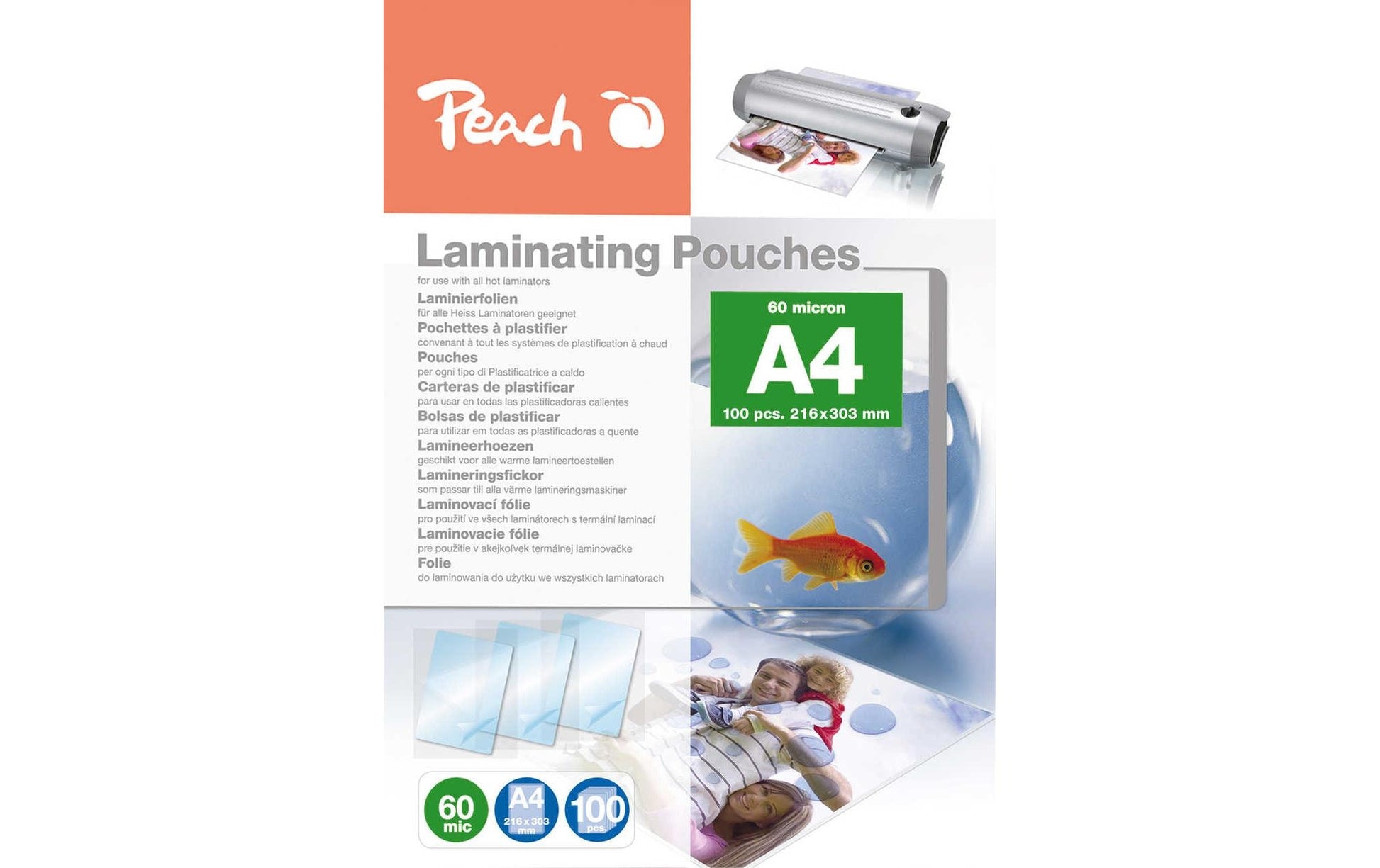 Peach PP560-02 Laminierfolien A4 – 60 µm, glänzend, 100 Stück