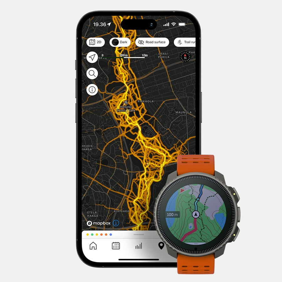 Suunto Vertical Solar 49 mm GPS – Glasfaserverstärktes Polymer Schwarz, Sportband, Orange, S/M, 100 m