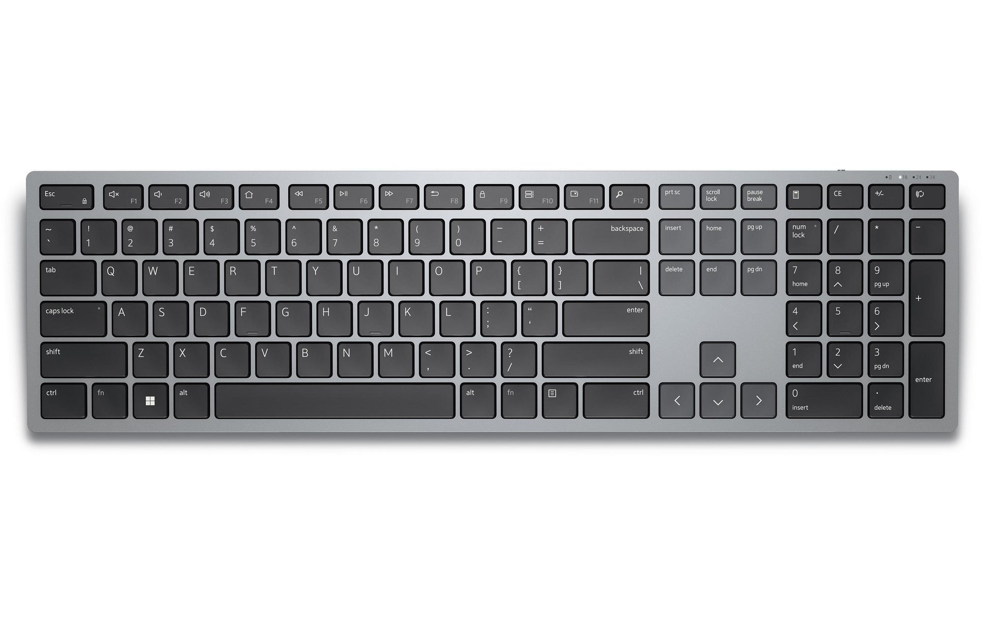 Dell KB700 – Tastatur, kabellos, DE-Layout (DE), Fullsize (mit Ziffernblock), Scherenmechanik, Grau