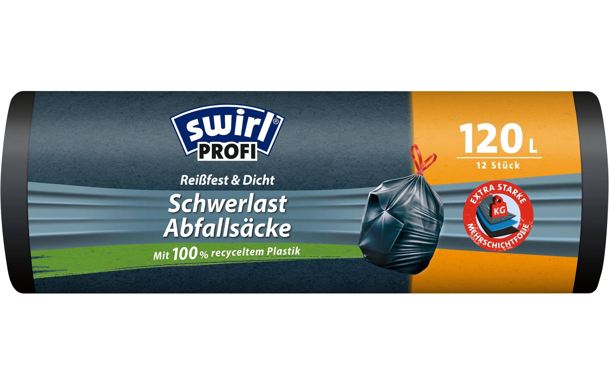Swirl Kehrichtsack – 120 l, PE, schwarz, 12 Stk