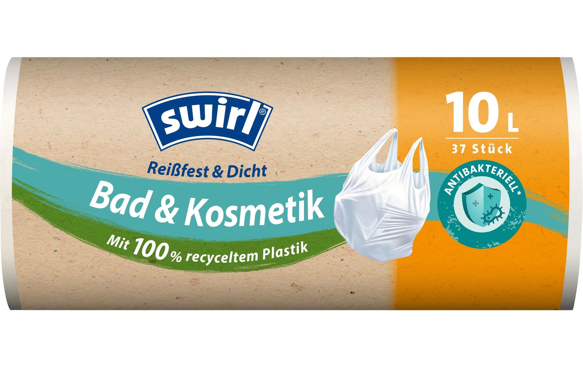 Swirl Kehrichtsack – 10 l, mit Zugband, PE, blau, 37 Stk