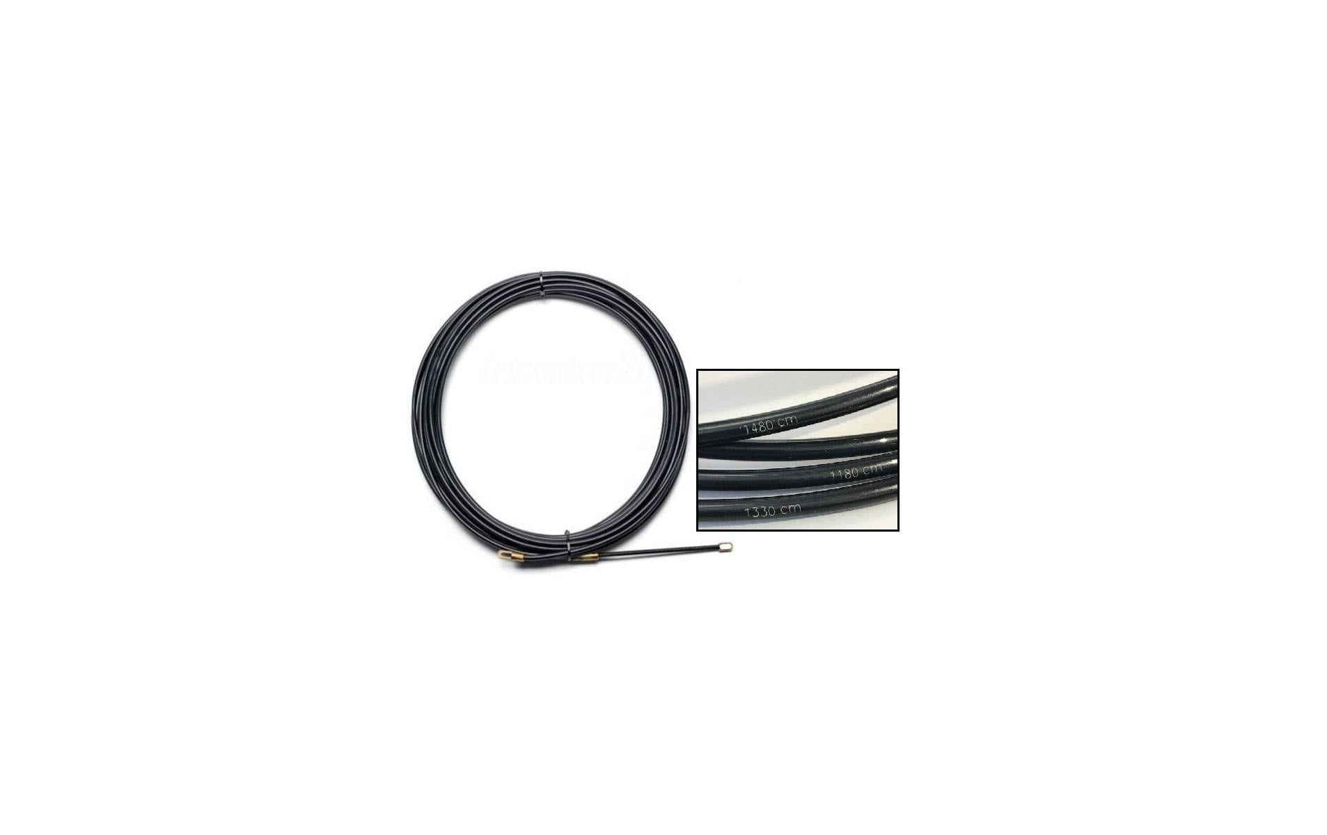 Elbro Einziehschnur, Ø 4 mm × 30 m, Polyamid (PA), mit Suchfeder – schwarz
