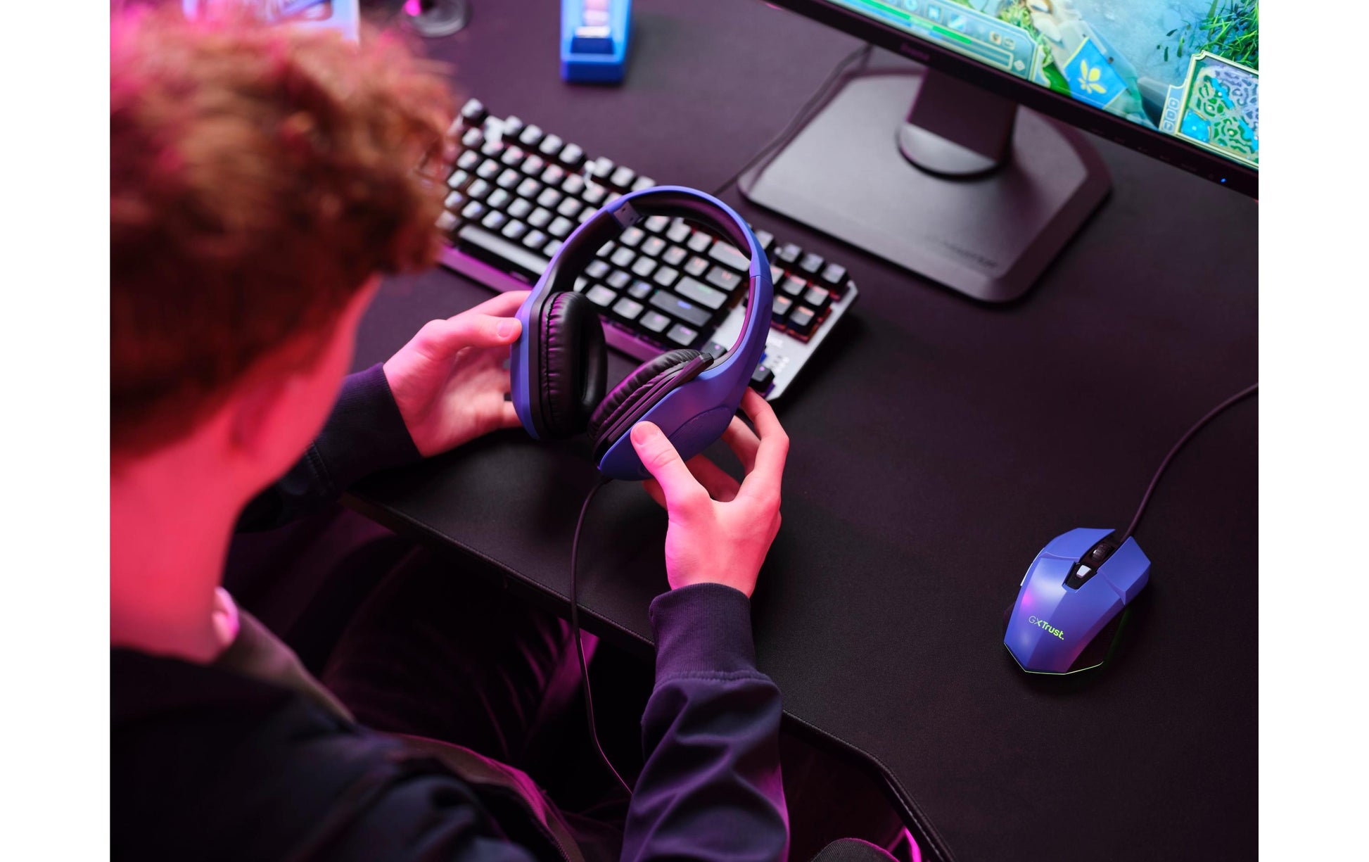 Trust GXT415 Zirox Gaming-Headset – On-Ear, Stereo, Kabelgebunden, 3,5 mm Klinke, Blau
