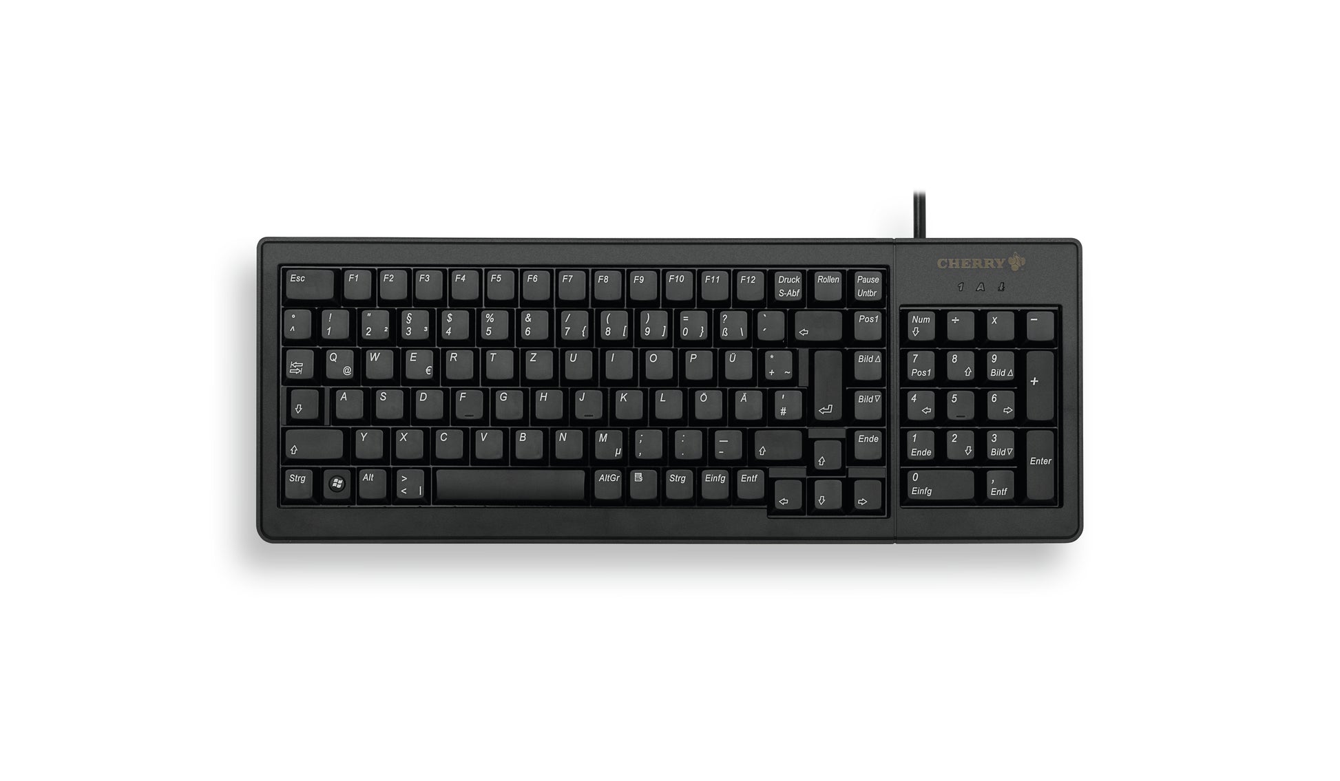 CHERRY G84-5200 – Tastatur, kabelgebunden (USB-A), UK-Layout (EN), Fullsize (mit Ziffernblock) – für Windows