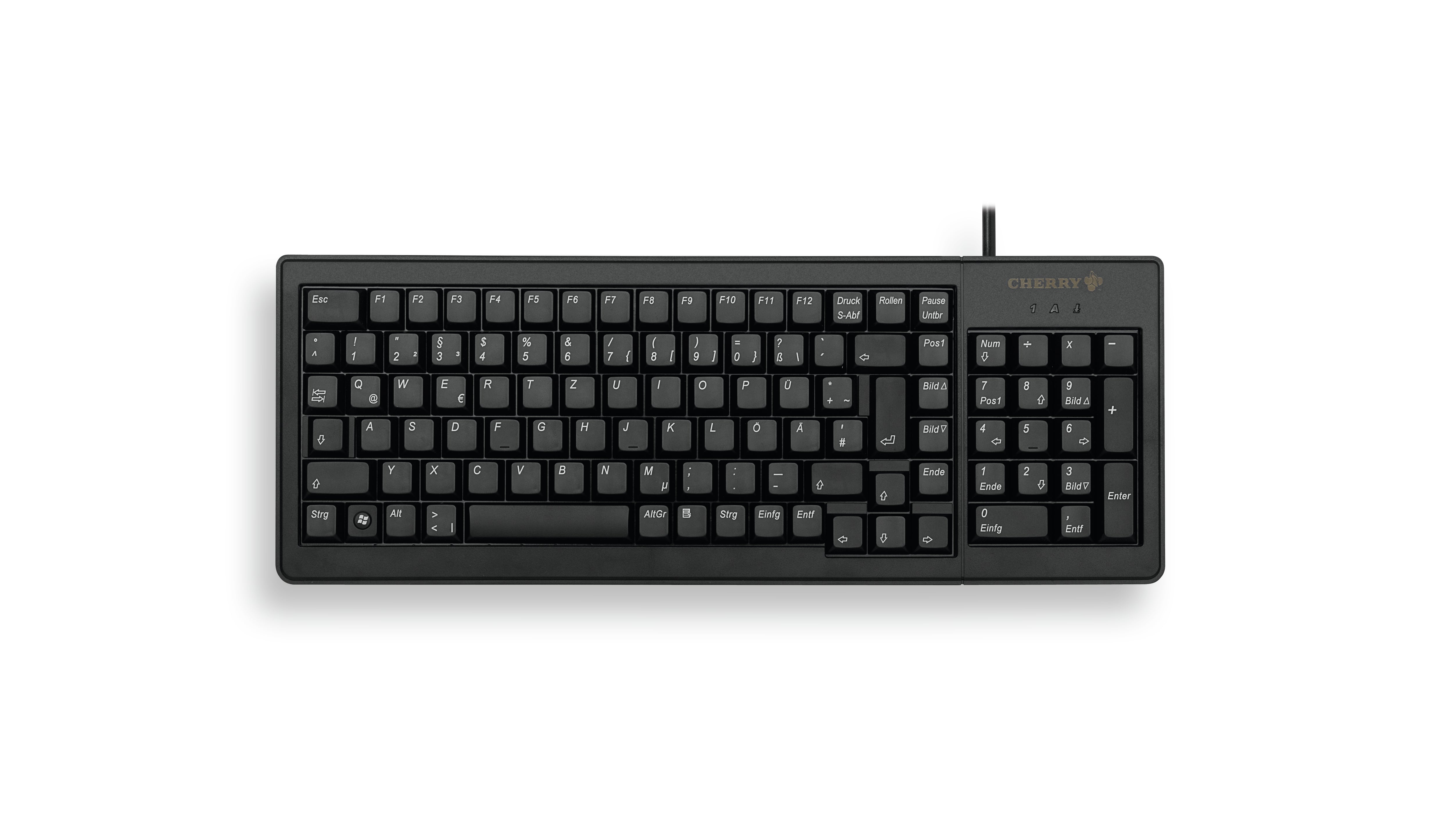 CHERRY G84-5200 – Tastatur, kabelgebunden (USB-A), UK-Layout (EN), Fullsize (mit Ziffernblock) – für Windows