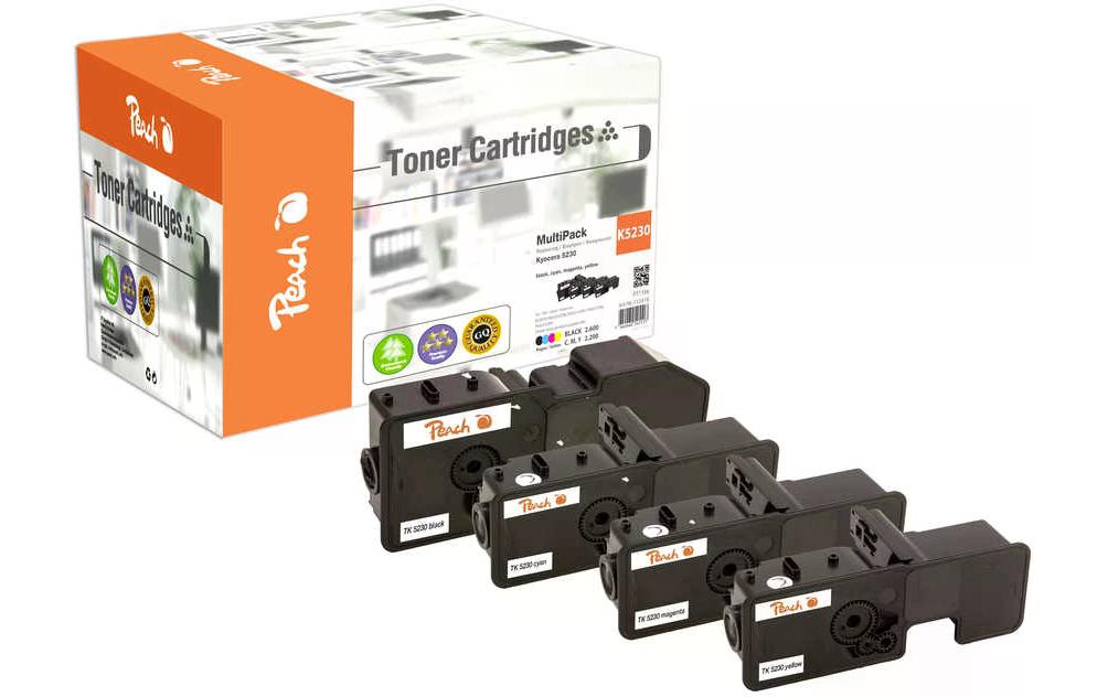 Peach Toner-Multipack TK-5230 – BK/C/M/Y, BK 2600, C/M/Y 2200 Seiten