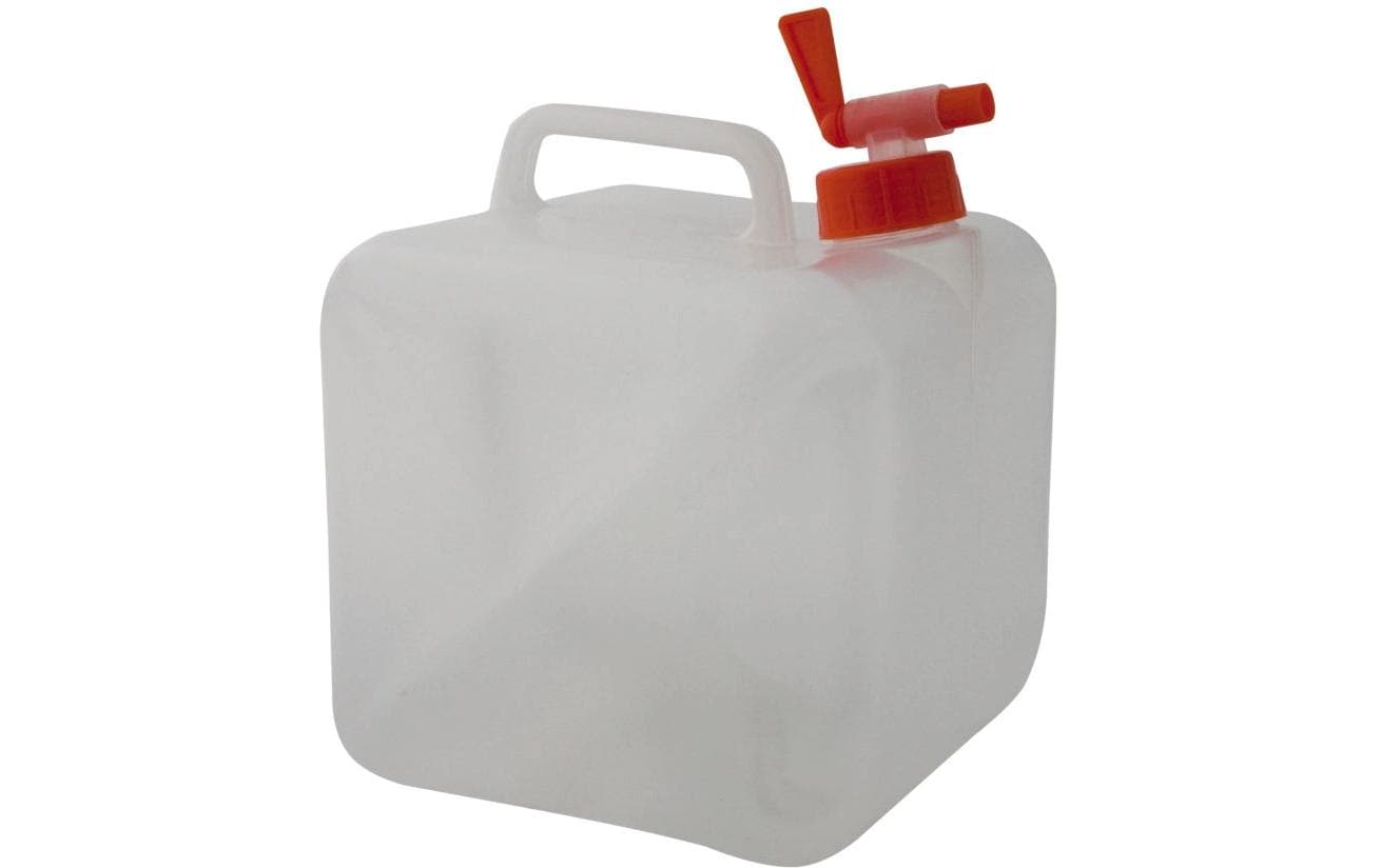Eurotrail Wasserkanister – 10 l – weiss, rot – Polyethylen – 220 × 220 × 220 mm – 198 g – zusammenfaltbar