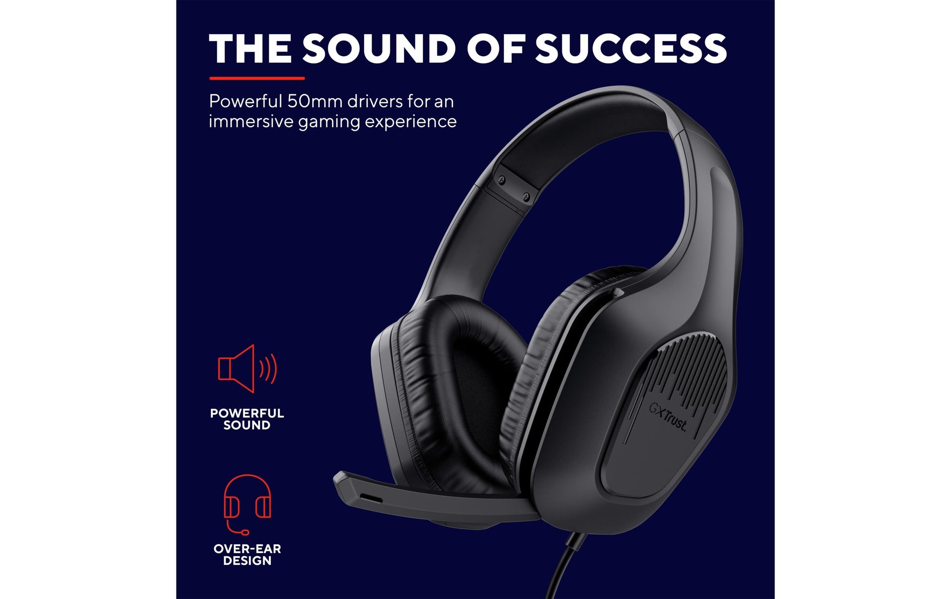 Trust GXT415 Zirox Gaming-Headset – Over-Ear, Stereo, Kabelgebunden, 3,5 mm Klinke, Schwarz