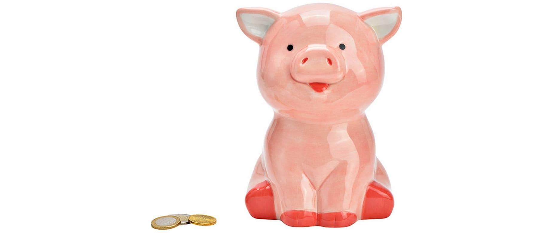 G. Wurm Spardose Schwein – Keramik, Altrosa – 12 × 17 × 12 cm