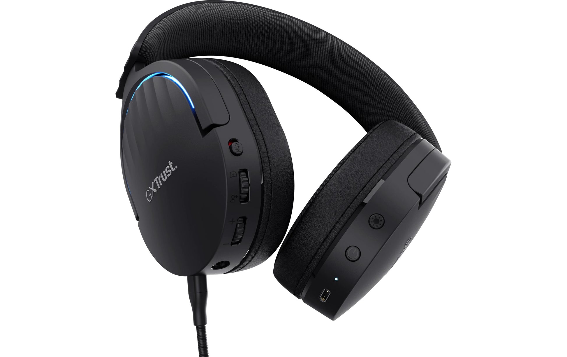 Trust GXT 491 FAYZO Gaming-Headset – Stereo, Kabel + BT, mit USB-A-Dongle, Schwarz