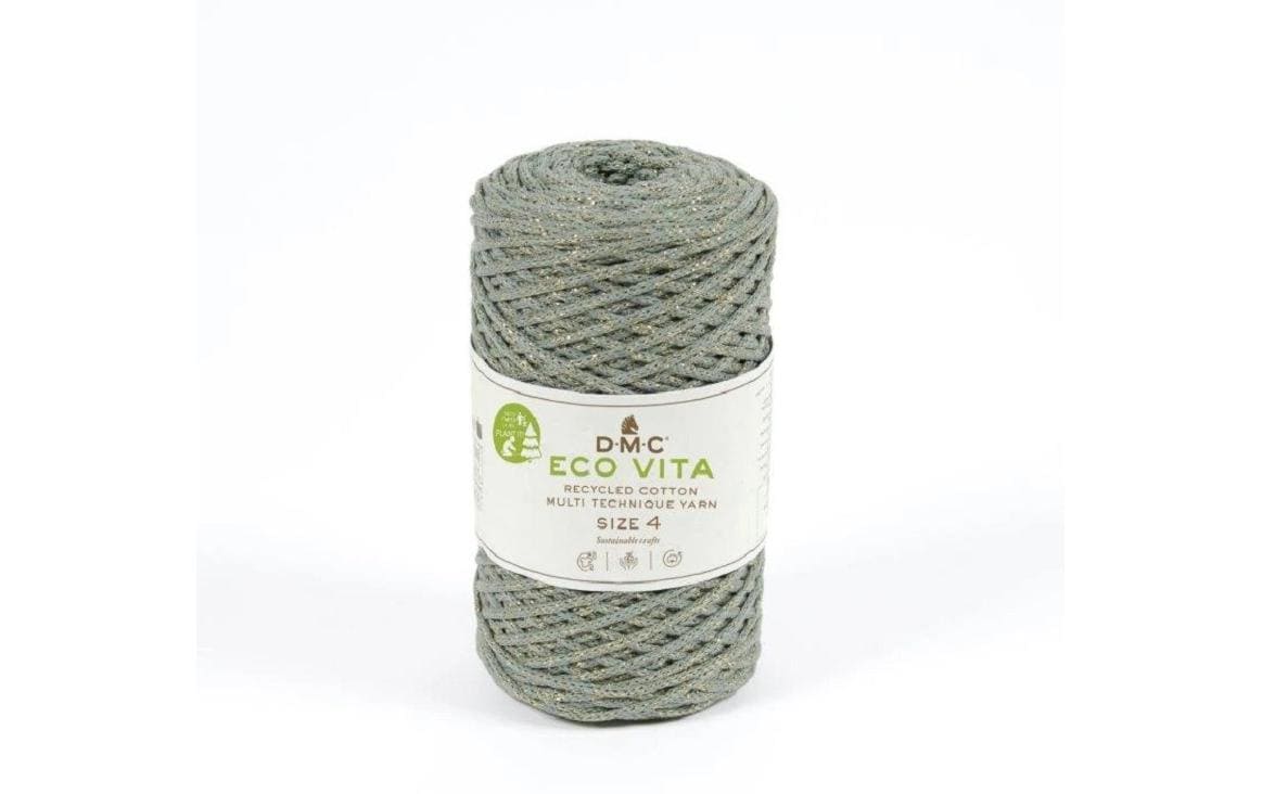 DMC Nova Vita 4 Metallic Garn Khaki – 250 g, 200 m, Nadel 5 mm, 75% rCO/15% rPET/10% rLUR, 1 Stk.