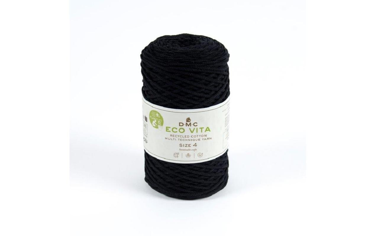 DMC Nova Vita 4 Makramee-Kordel Schwarz – Ø 2 mm, 250 g, 200 m, Baumwolle