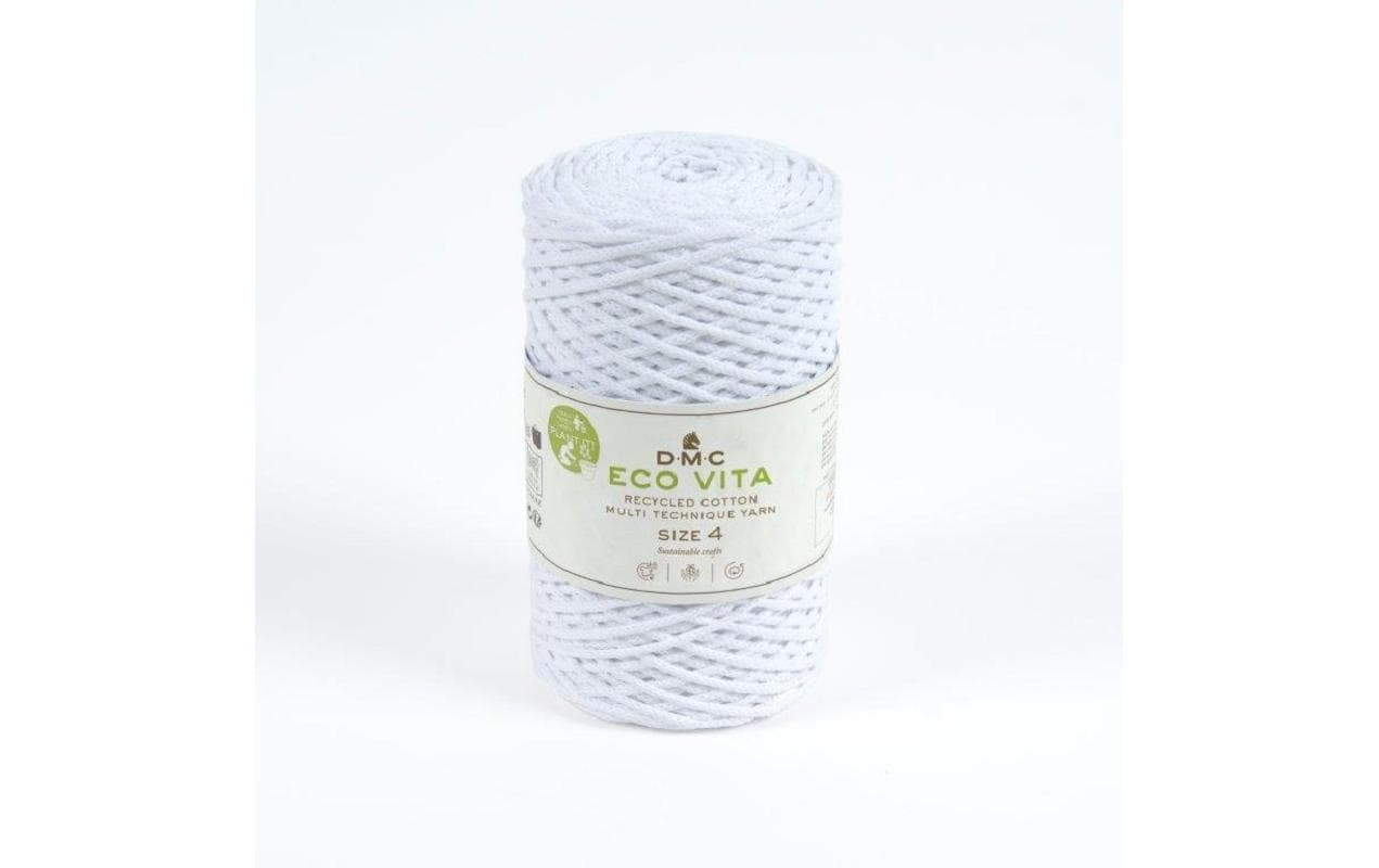 DMC Nova Vita 4 Makramee-Kordel Weiss – Ø 2 mm, 250 g, 200 m, 80% Baumwolle/20% Polyester