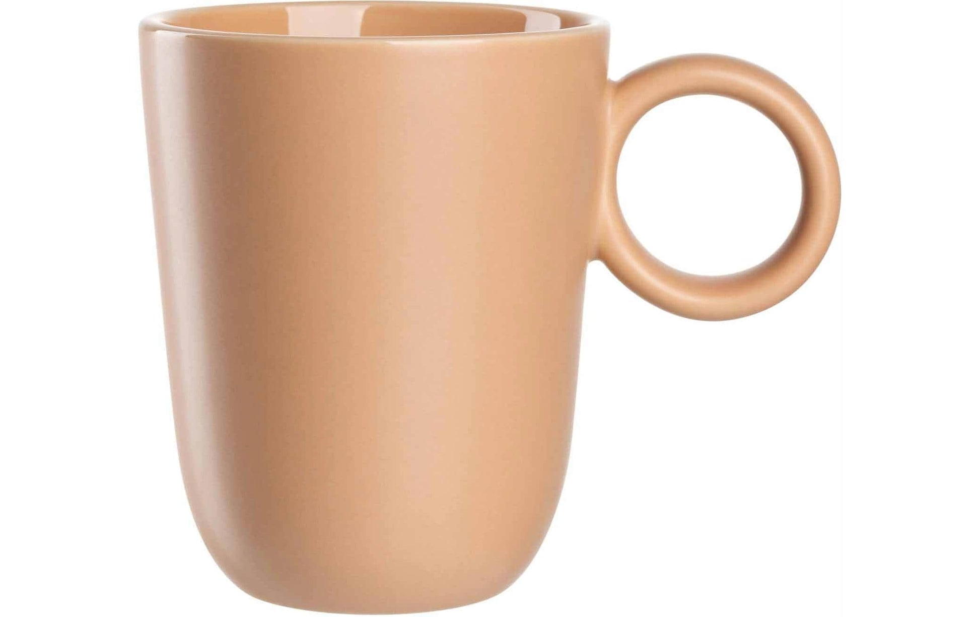 LEONARDO Roma Kaffeetasse – 0,40 l, Keramik, Orange, spülmaschinenfest, 6 Stück