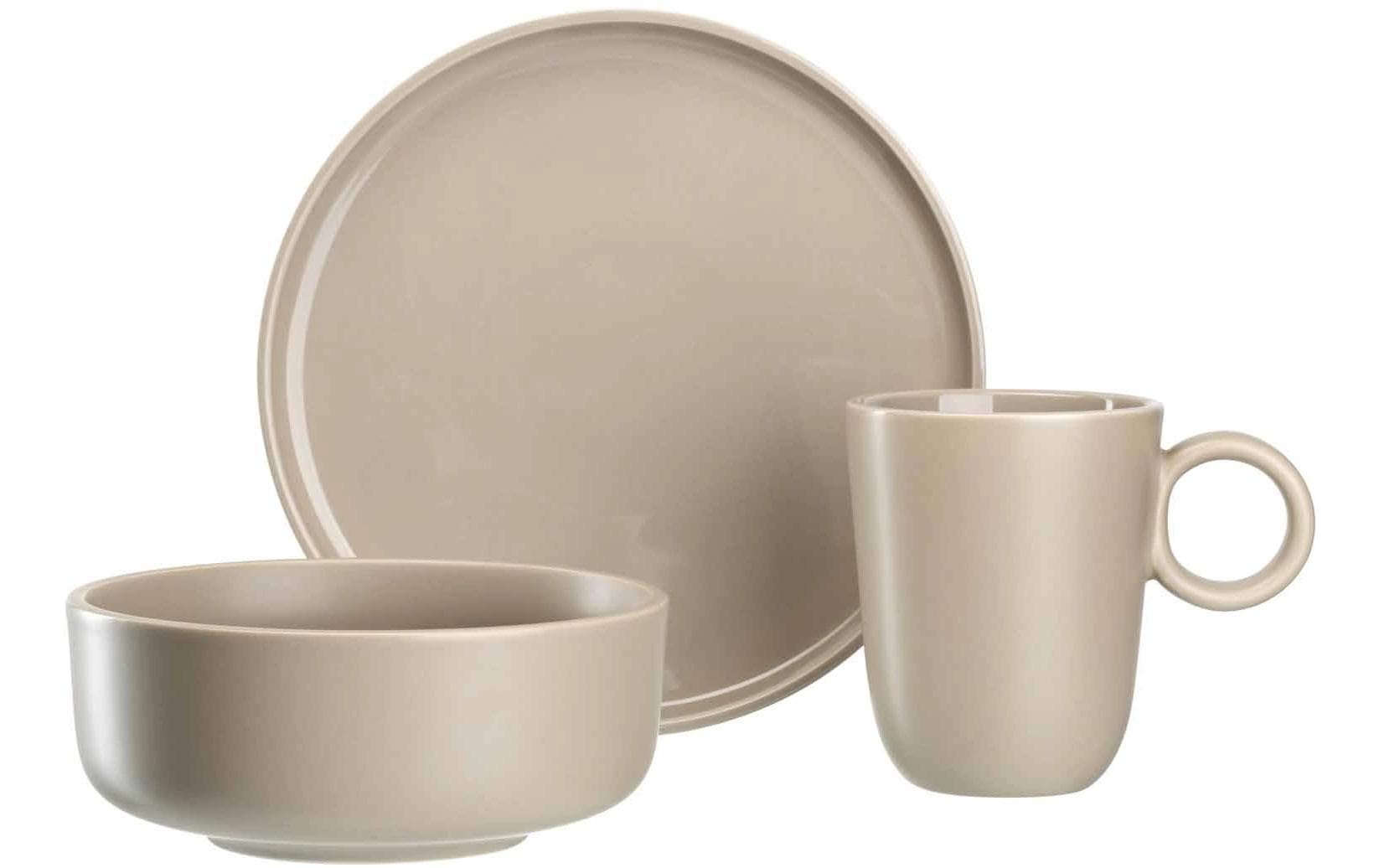 LEONARDO Roma Speise-Service – Keramik, beige, spülmaschinenbeständig, 6-teilig