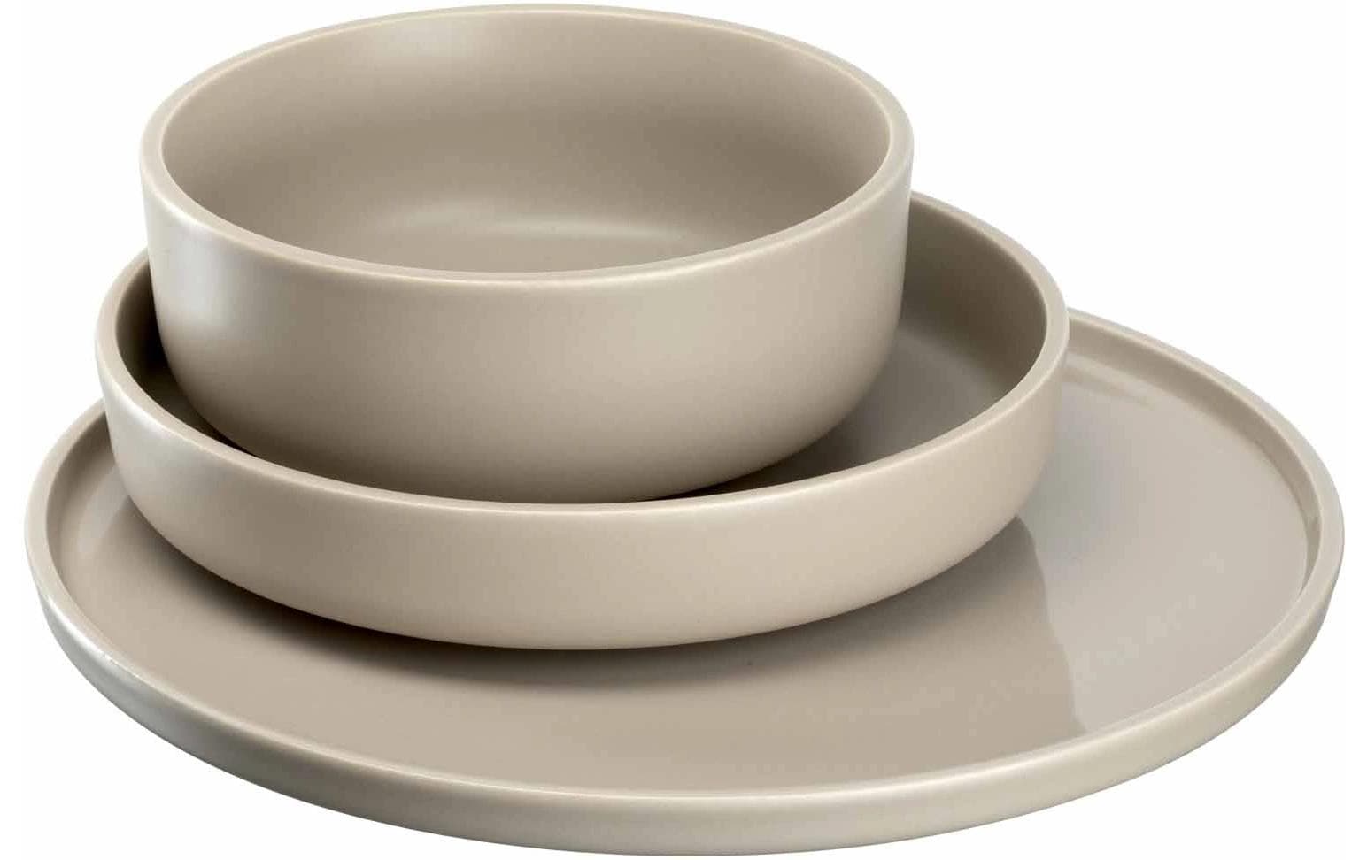 Leonardo Roma Tellerset – Keramik, Beige, spülmaschinenfest, 12 Stück