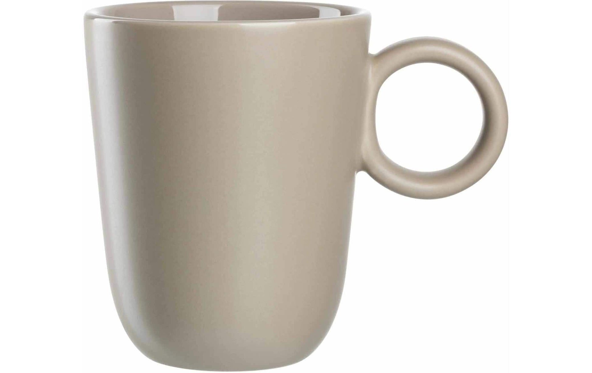 Leonardo Kaffeetasse – 0,40 l, Keramik, Beige, spülmaschinenfest, 6 Stück