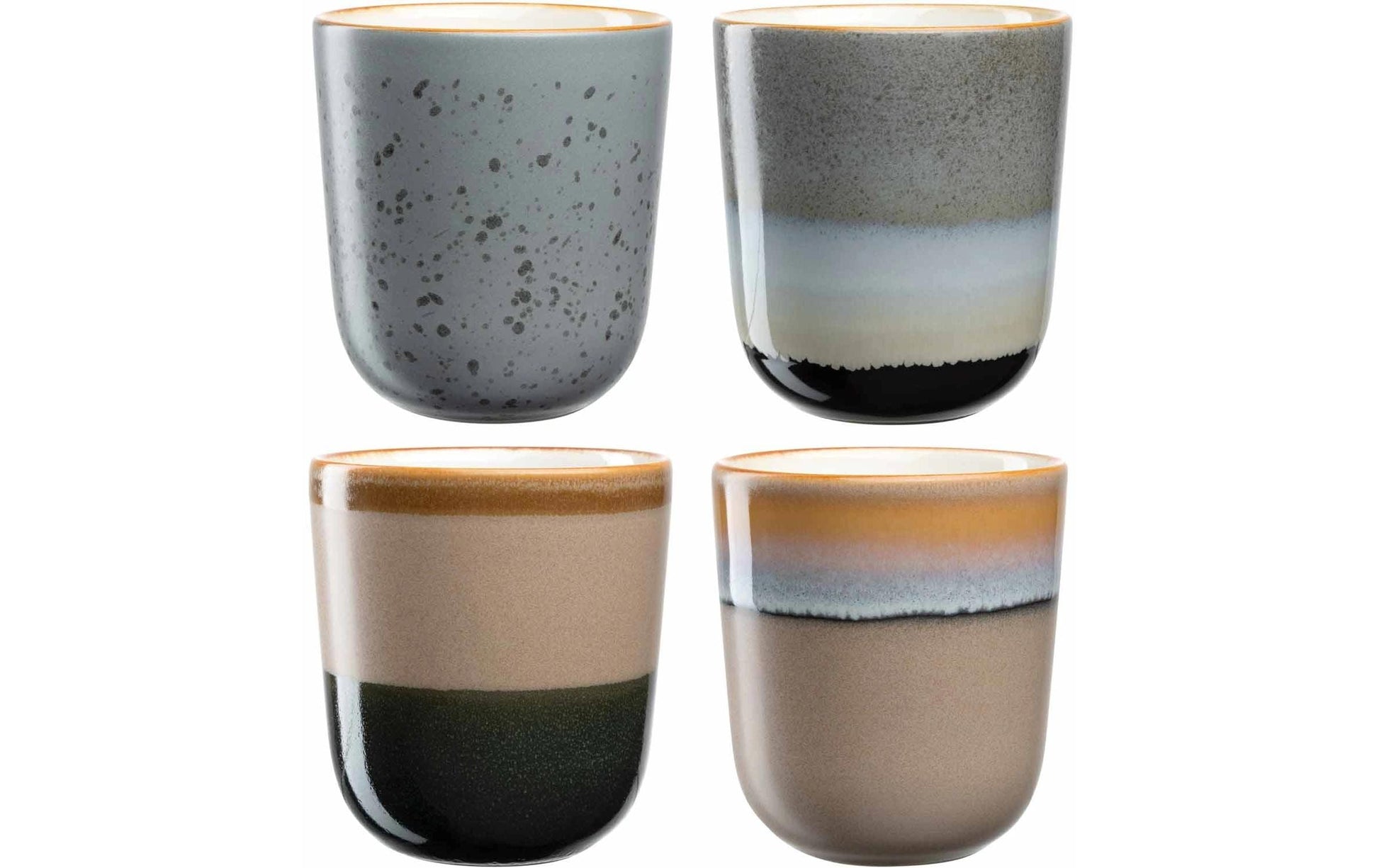 LEONARDO Roma Becher – Keramik, mehrfarbig, spülmaschinengeeignet, 4 Stück