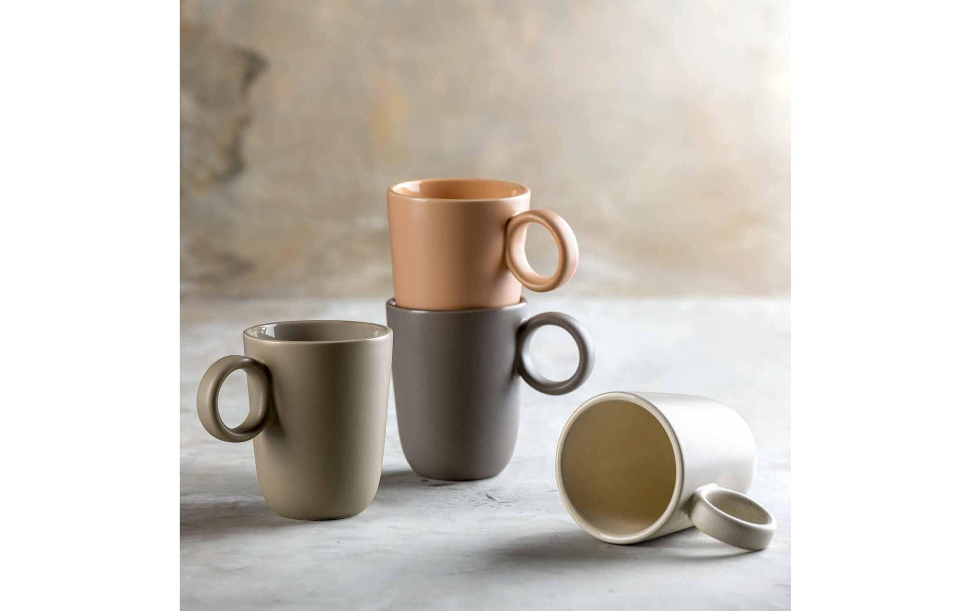 LEONARDO Roma Kaffeetasse – 0,40 l, Keramik, Orange, spülmaschinenfest, 6 Stück