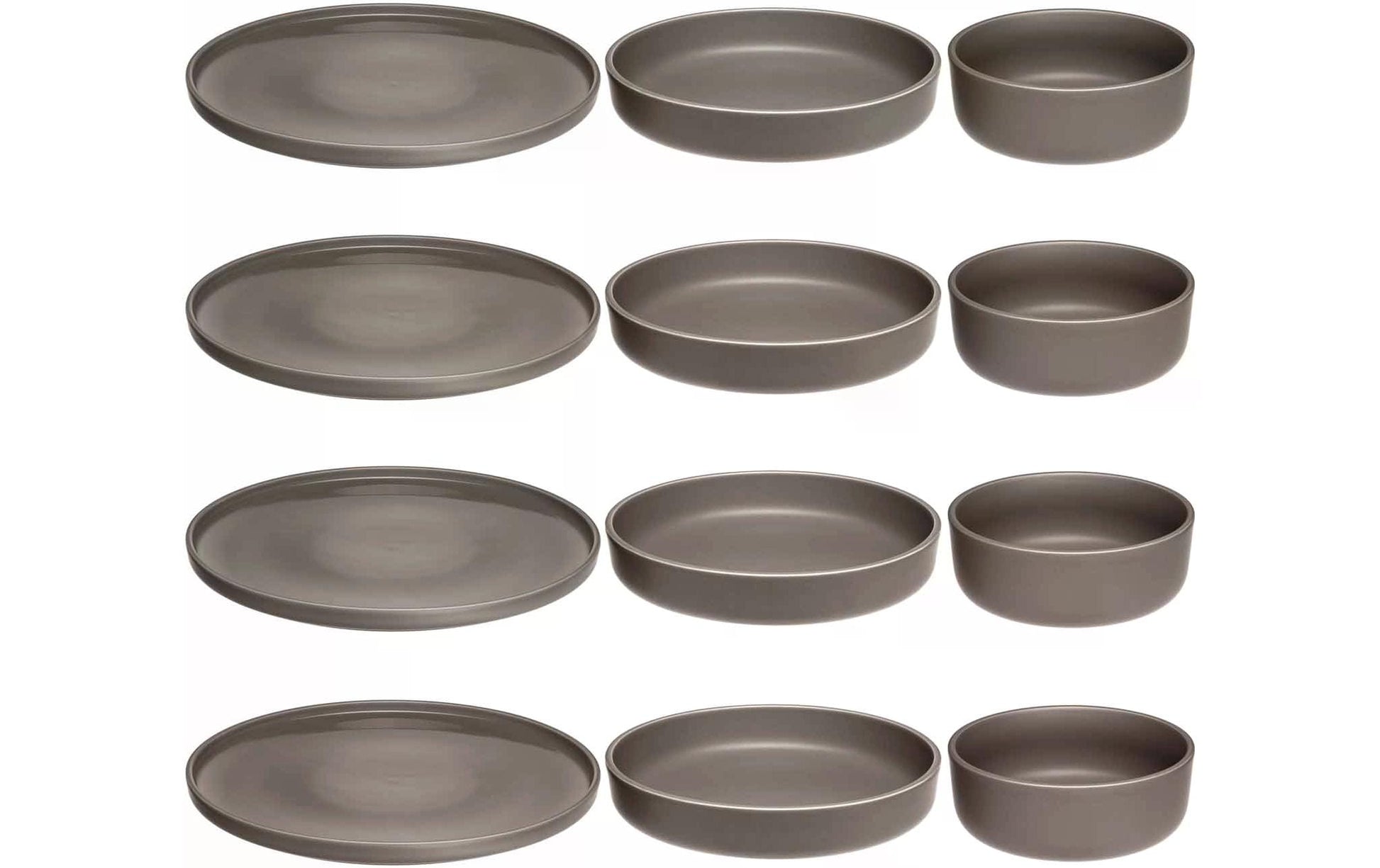 LEONARDO Speiseteller – Keramik, taupe, 12 Stück