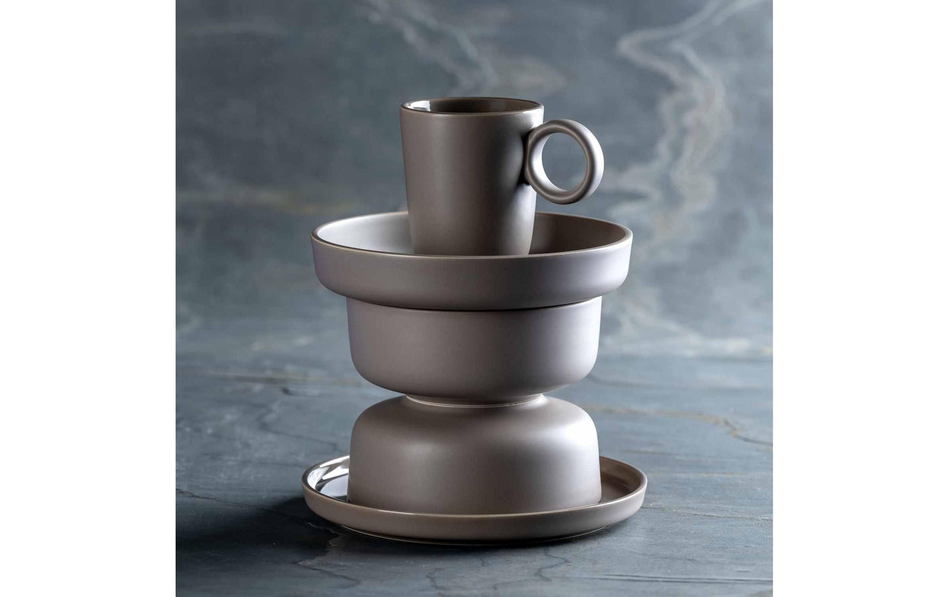 LEONARDO Roma Teller – Ø 22 cm, Keramik, taupe, spülmaschinenfest, mikrowellenfest, 6 Stück