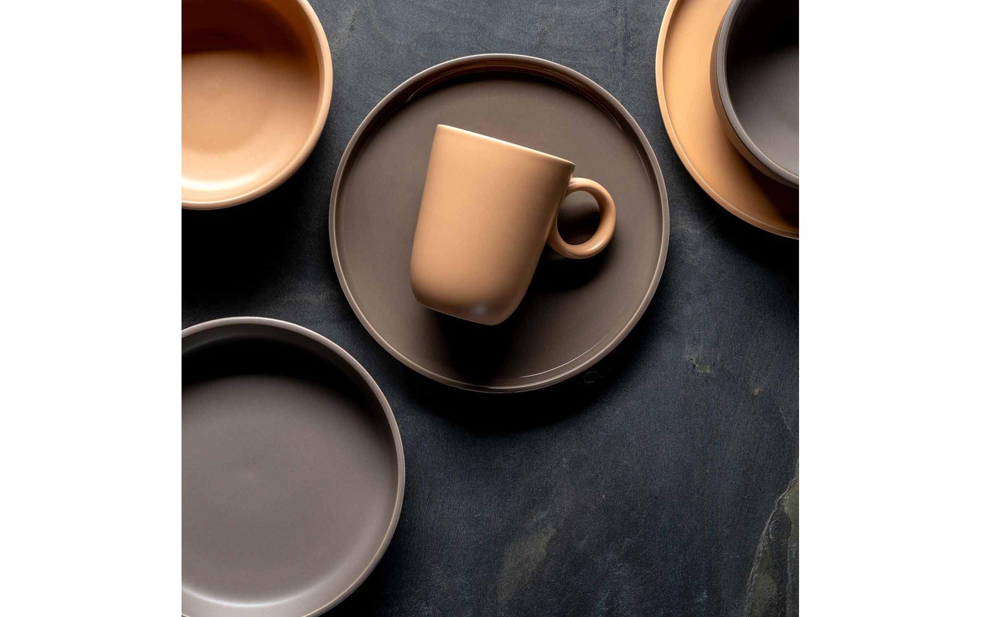 LEONARDO Roma Kaffeetasse – 0,40 l, Keramik, Orange, spülmaschinenfest, 6 Stück