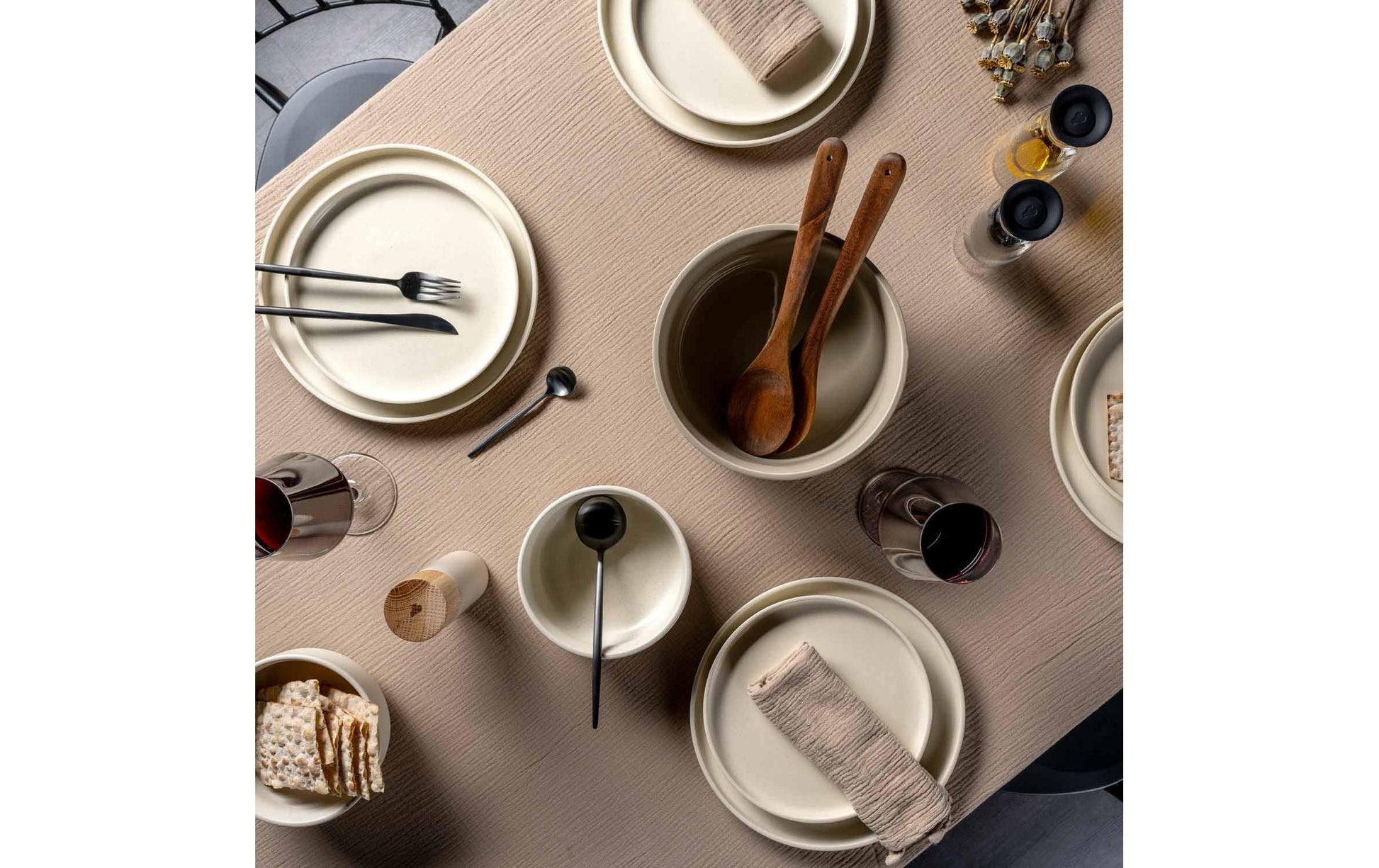 LEONARDO Roma Speiseteller – Keramik, creme, spülmaschinenbeständig, mikrowellengeeignet, 6 Stück