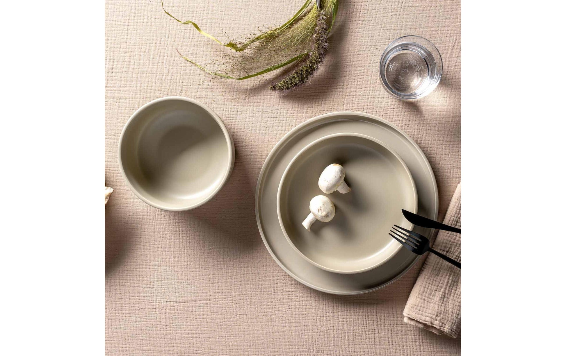 Leonardo Roma Tellerset – Keramik, Beige, spülmaschinenfest, 12 Stück