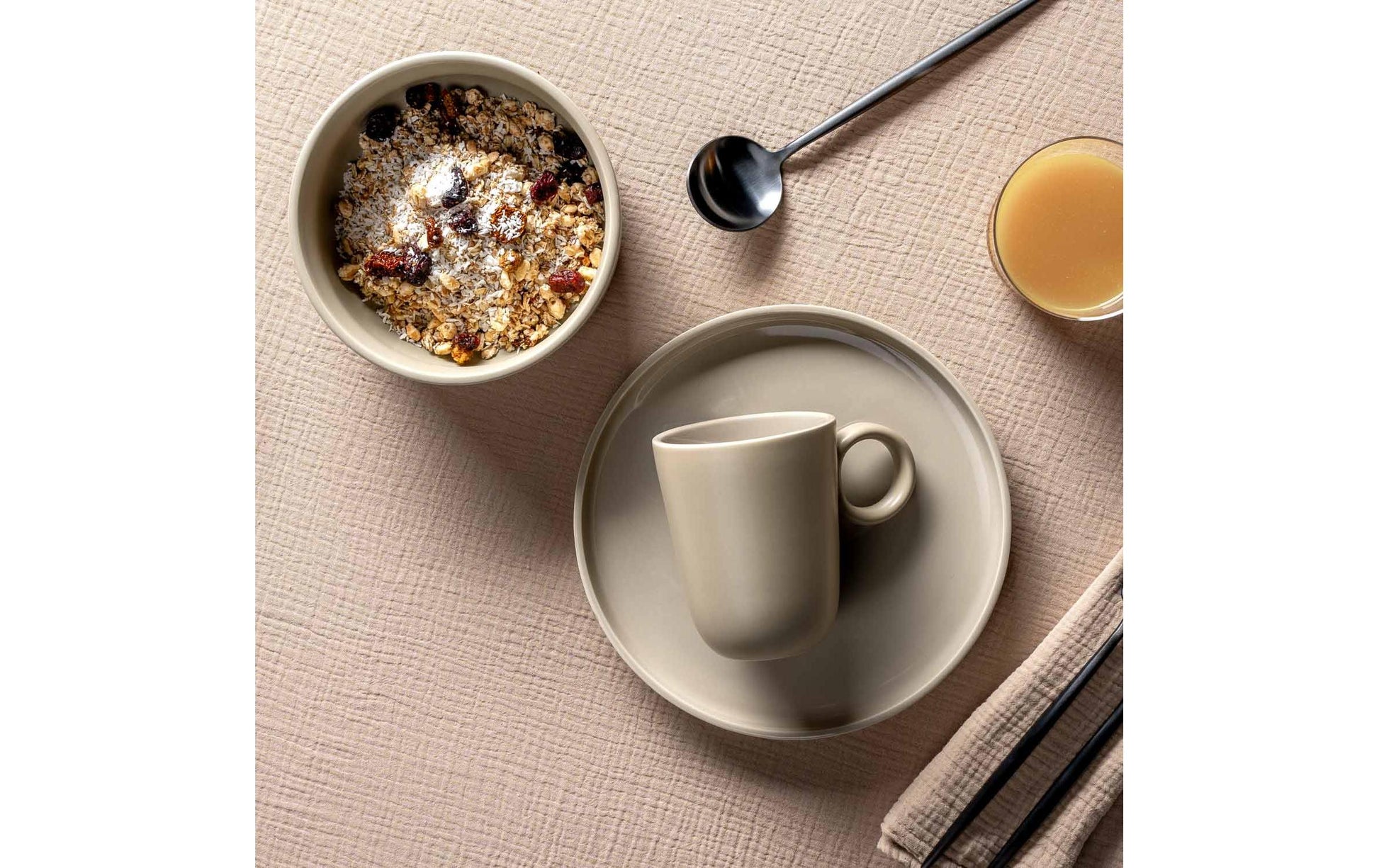 Leonardo Kaffeetasse – 0,40 l, Keramik, Beige, spülmaschinenfest, 6 Stück