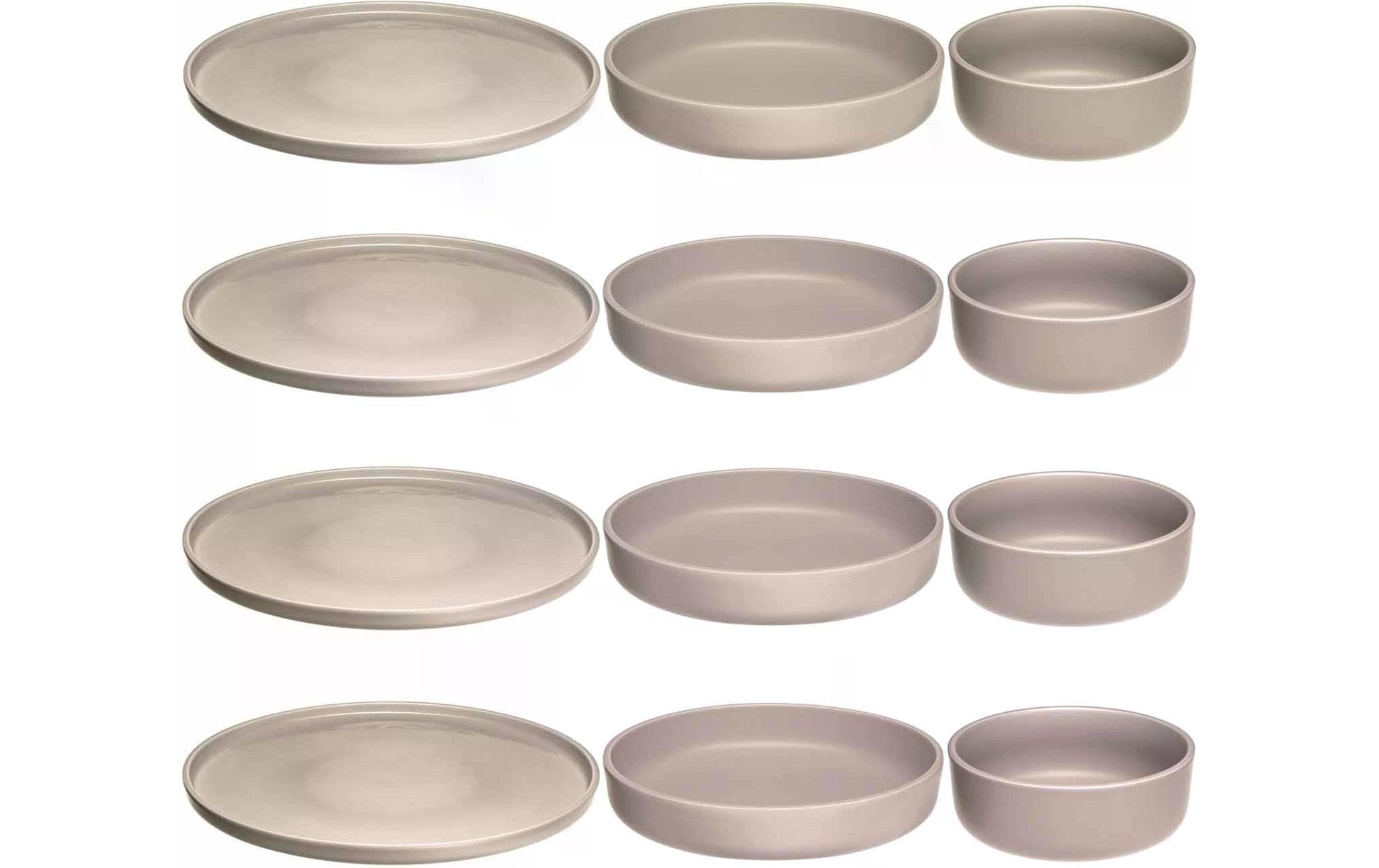 Leonardo Roma Tellerset – Keramik, Beige, spülmaschinenfest, 12 Stück