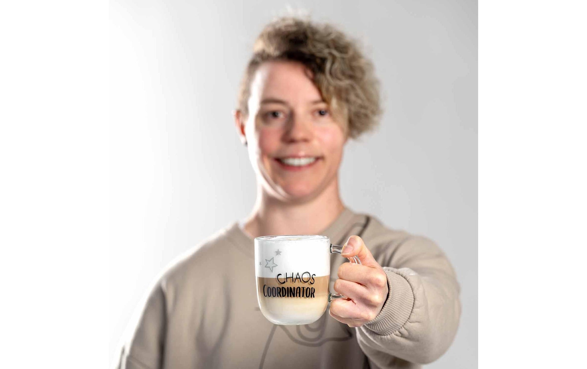 LEONARDO Ufficio Chaos Tasse – 400 ml, Ø 9,0 cm, H 15,0 cm, Kalk-Natron-Glas, spülmaschinenfest