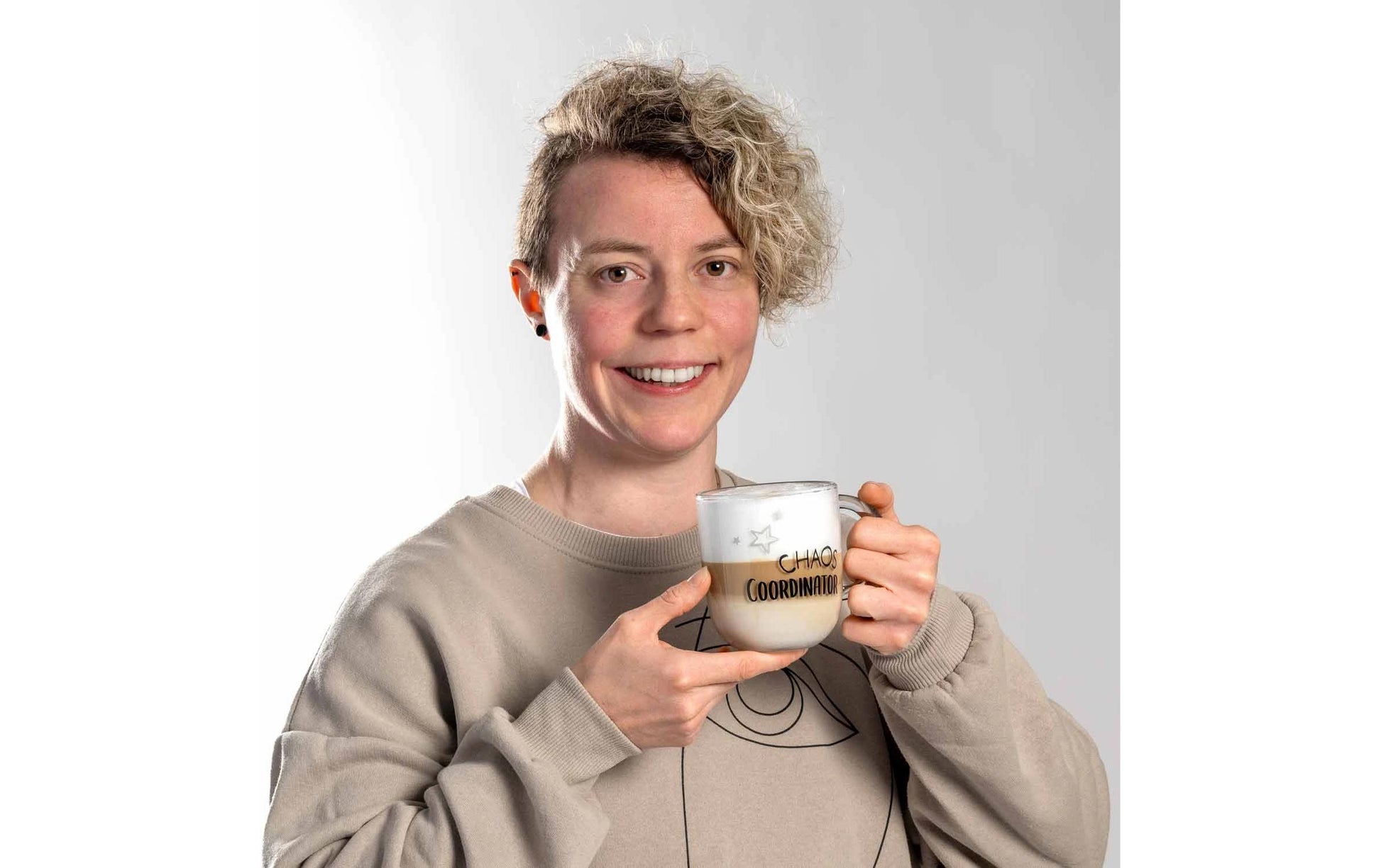 LEONARDO Ufficio Chaos Tasse – 400 ml, Ø 9,0 cm, H 15,0 cm, Kalk-Natron-Glas, spülmaschinenfest