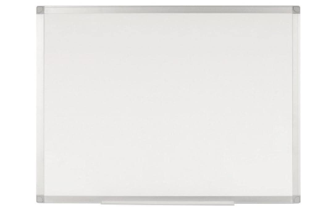 Bi-Office – Whiteboard – 105 × 75 cm, lackierter Stahl, Aluminiumrahmen, inkl. Stiftablage