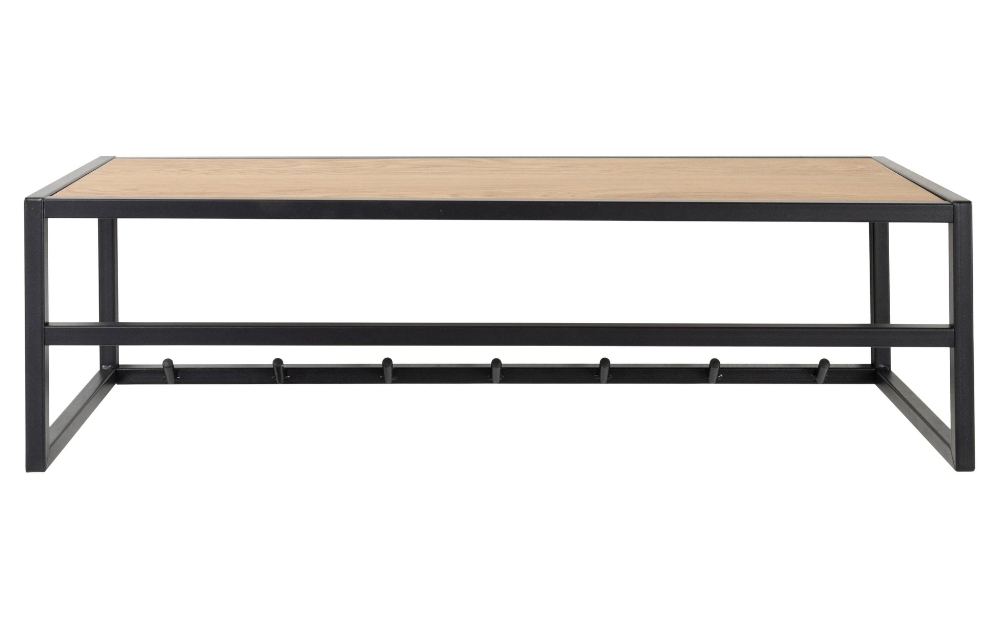 Actona Wandgarderobe – 7 Haken, Stahl/Holz, Schwarz/Natur, 77 × 28 × 22 cm