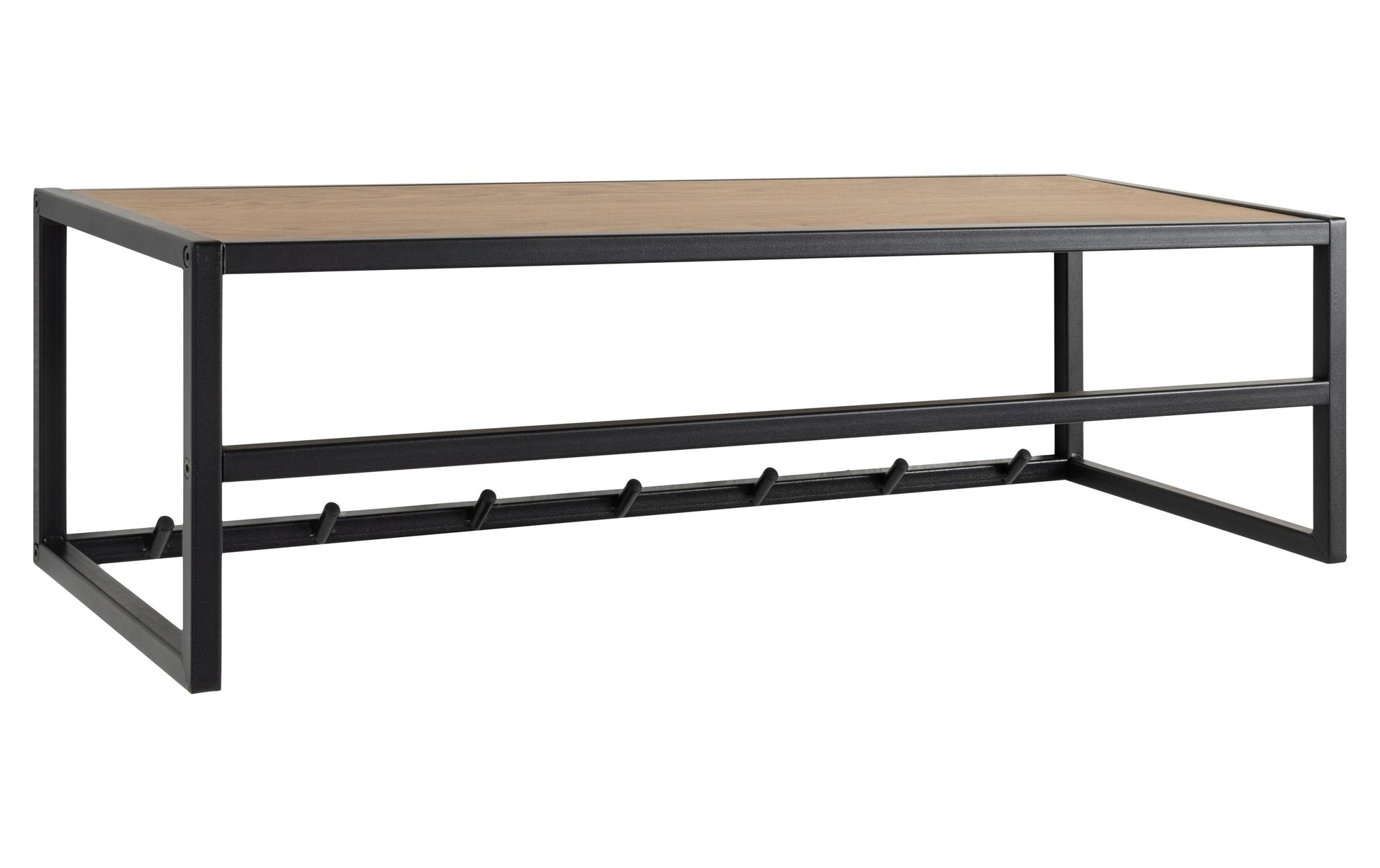 Actona Wandgarderobe – 7 Haken, Stahl/Holz, Schwarz/Natur, 77 × 28 × 22 cm
